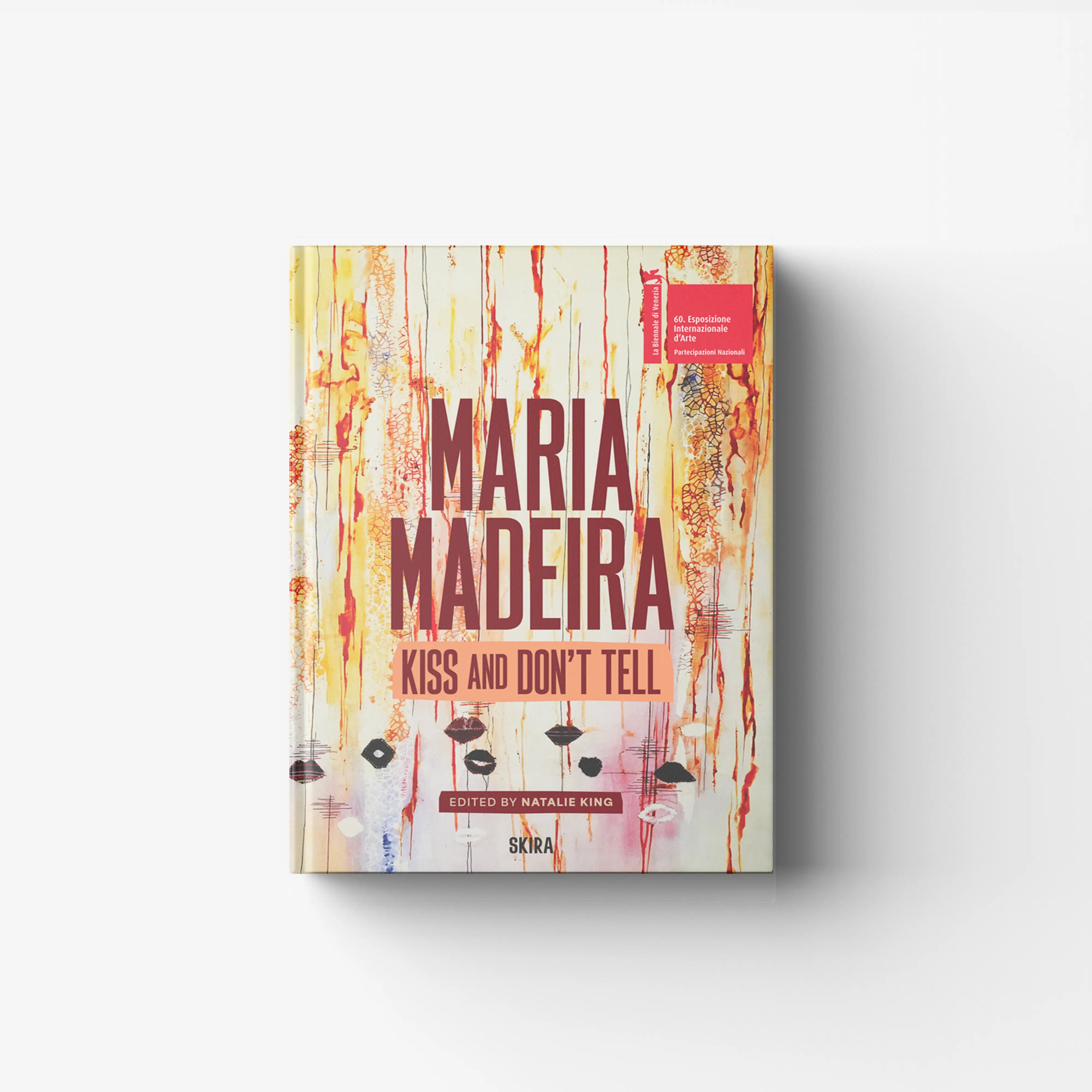 Contemporary art exhibition catalogue book by Skira Arte, Maria Madeira, with red and yellow abstract cover design
