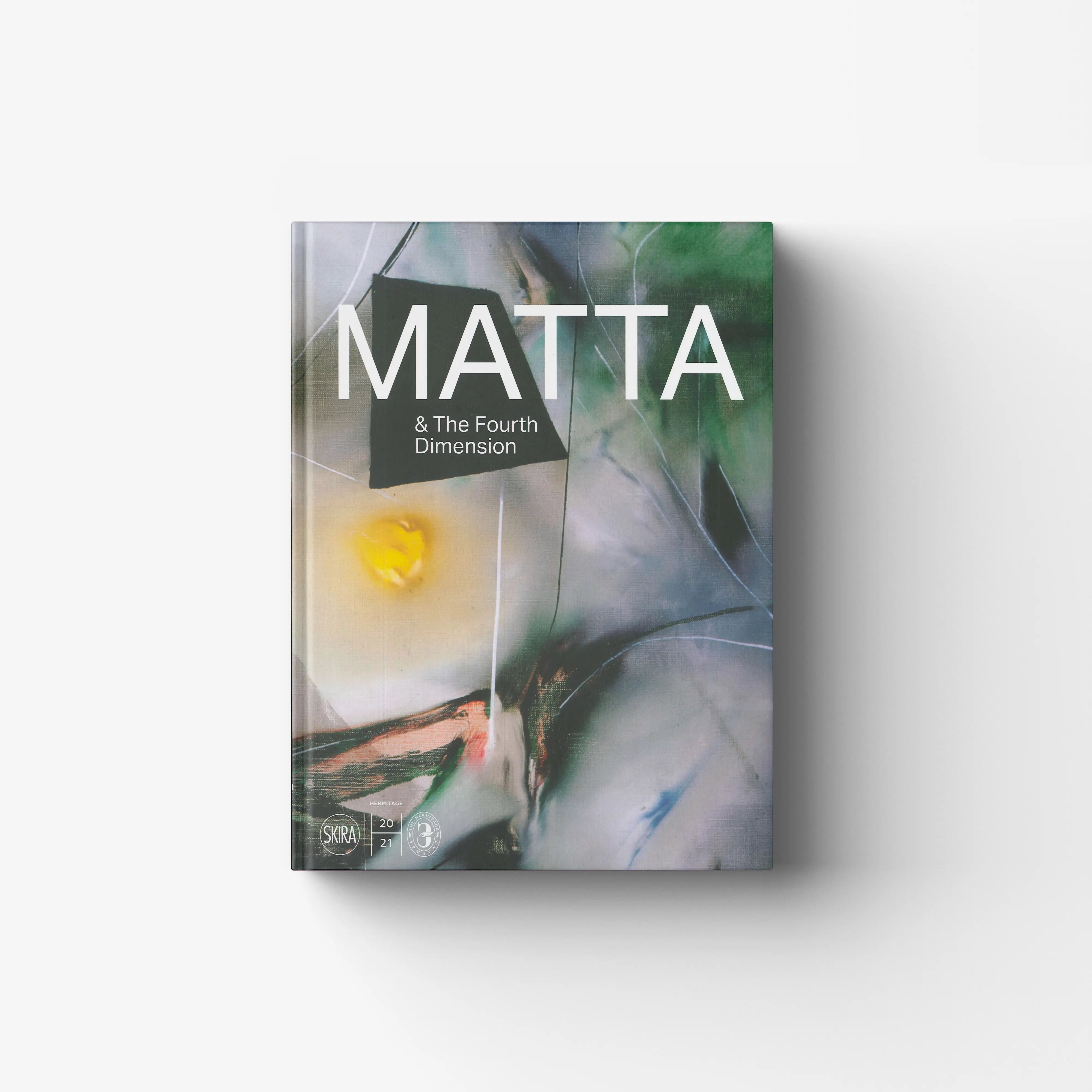 Contemporary art book volume in green and grey with Skira Arte, Roberto Matta fourth-dimension theme cover