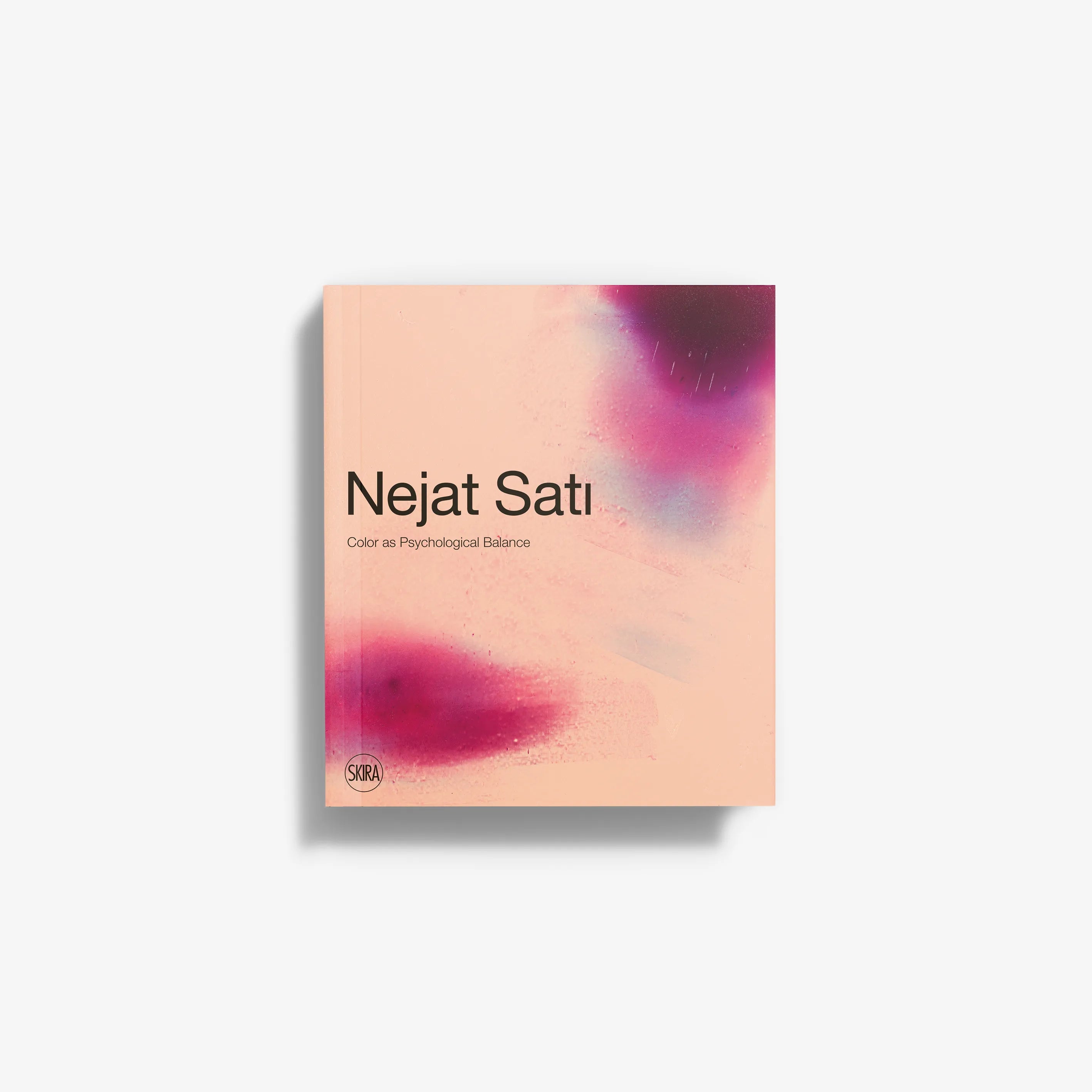 Contemporary art book by Skira Arte titled Nejat Sati in pink and purple with nearly hundred images