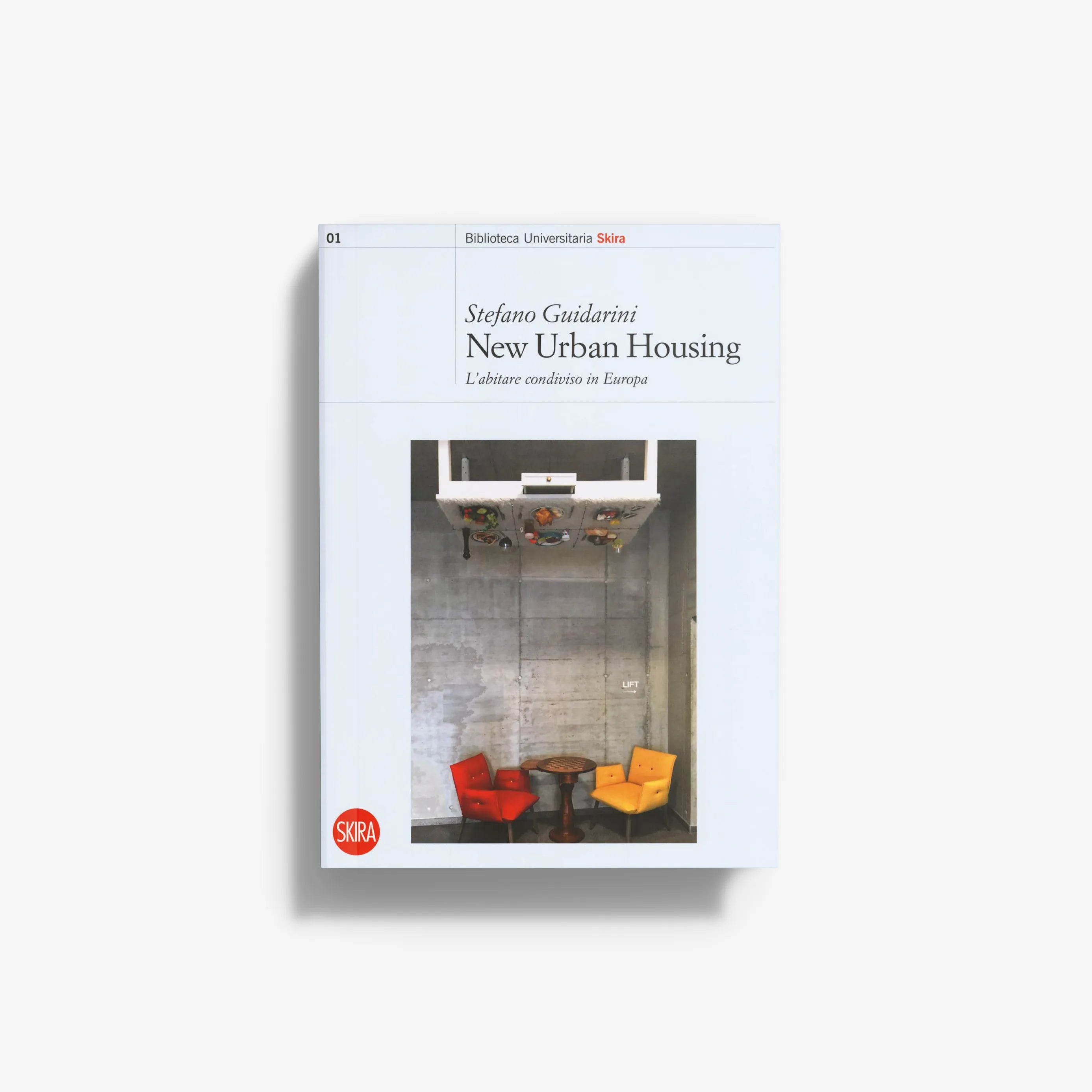 Architecture book in white with cover text, Skira Arte, New Urban Housing, shared living stories in Zurich cooperative residents
