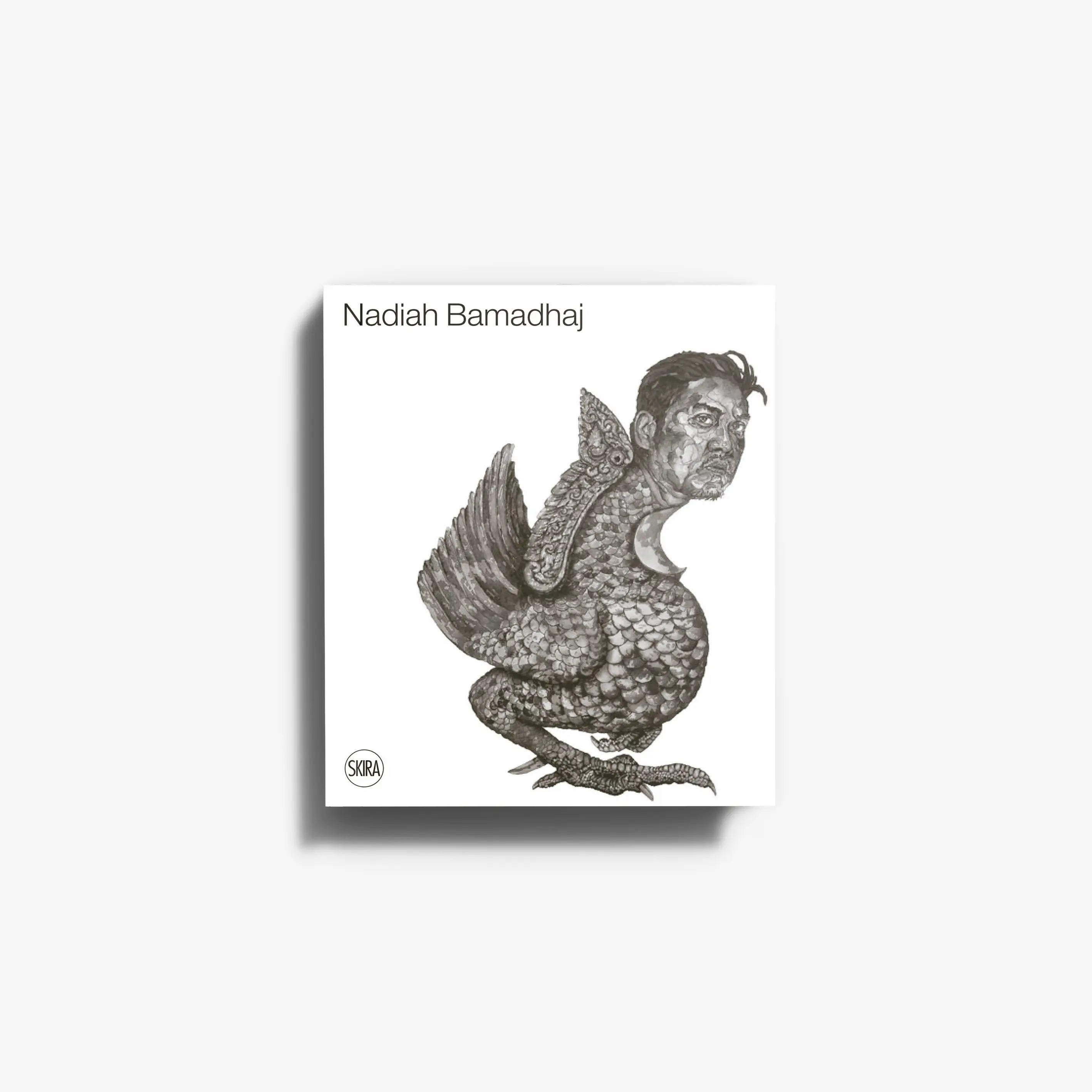 Contemporary art book by Skira Arte with Nadiah Bamadhaj cover illustration in grey and white, artist monograph