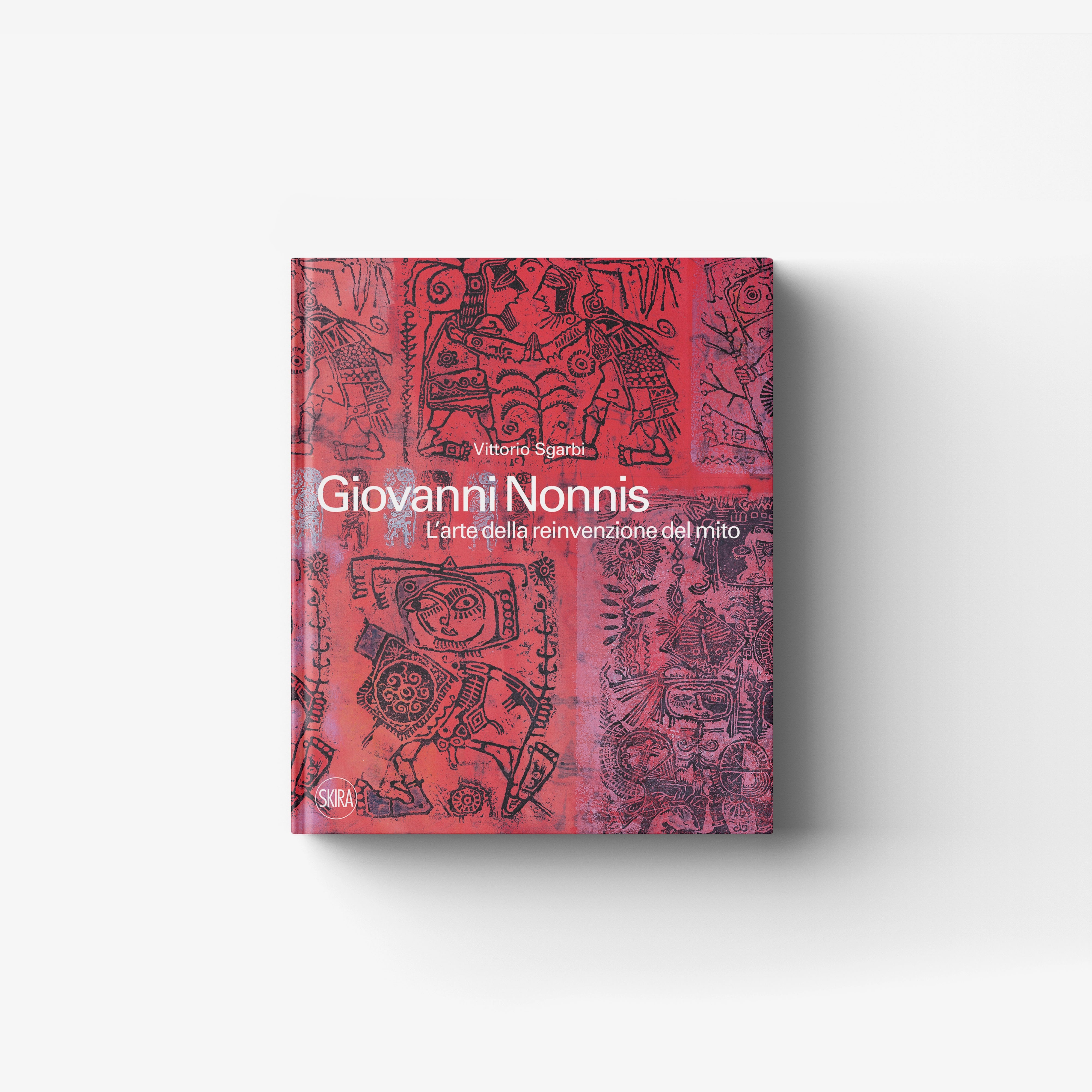 Art book Giovanni Nonnis by Skira Arte in red with black illustrated pattern and title text on cover