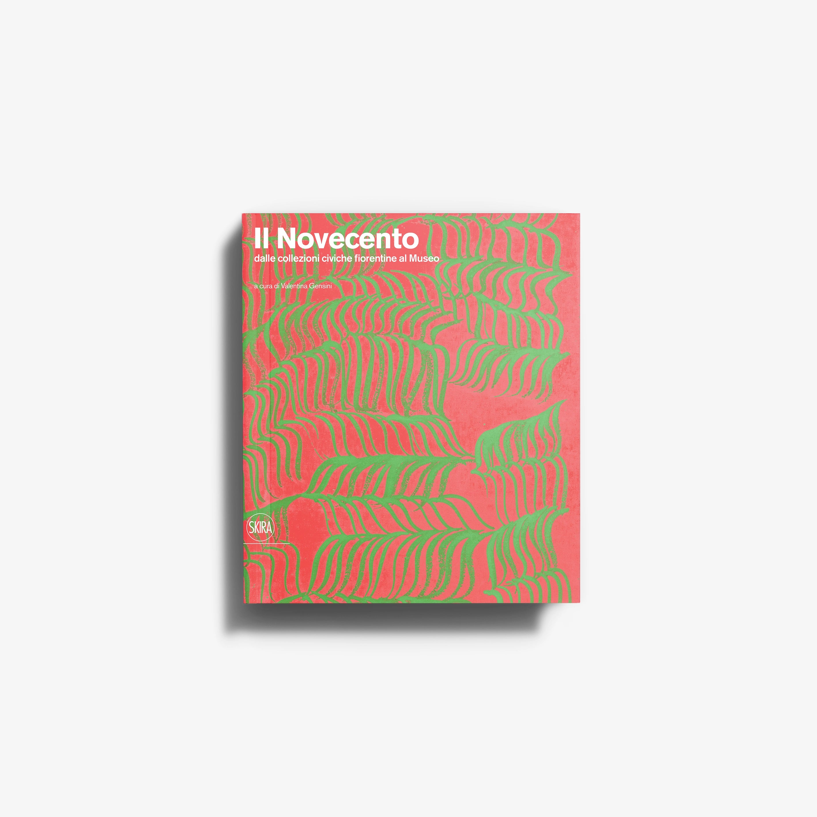 Arte italiana del XX secolo libro d'arte Skira Arte, copertina rosa e verde con motivo grafico ondulato