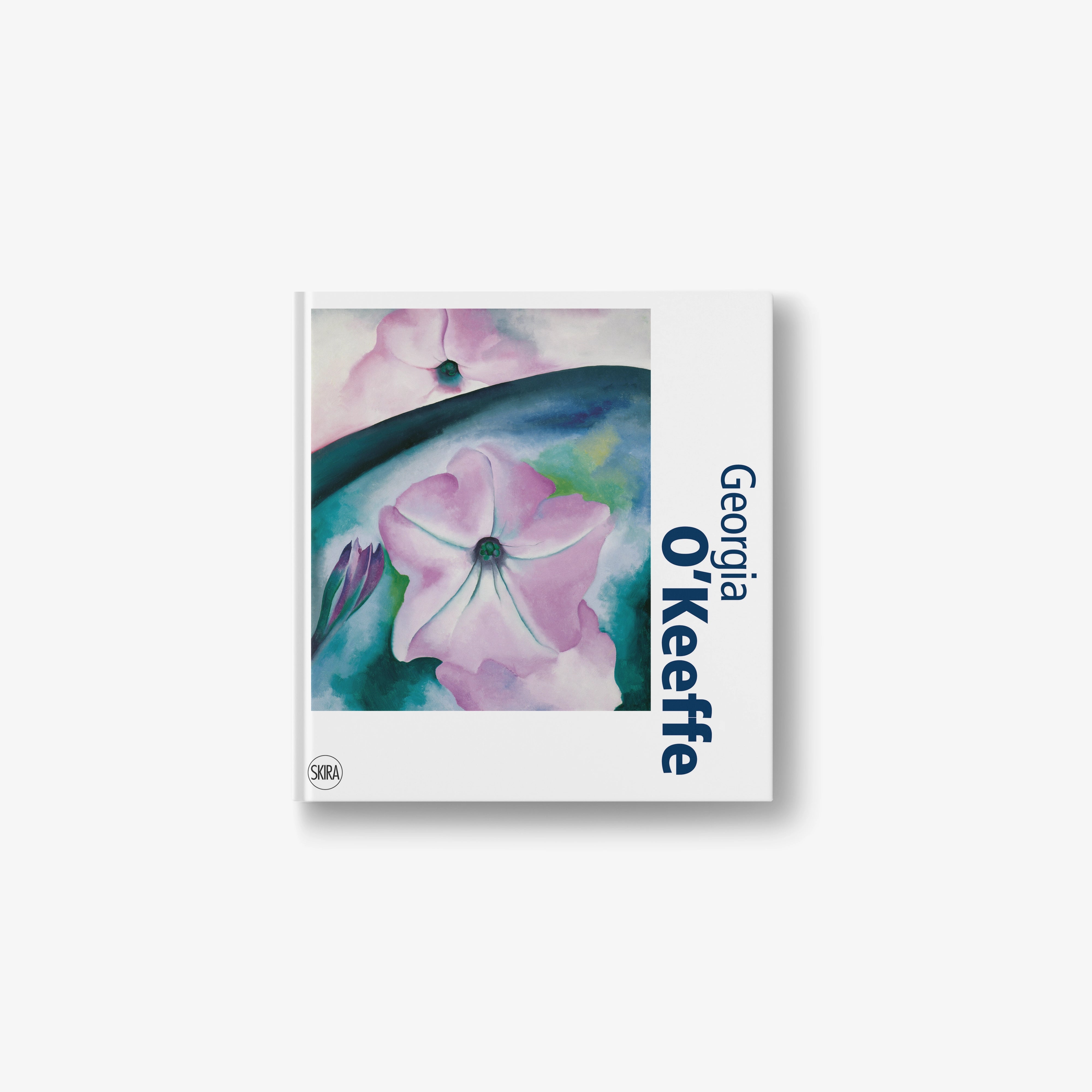 Hardcover art book with watercolor flowers cover, Georgia O’Keeffe and Life and Work