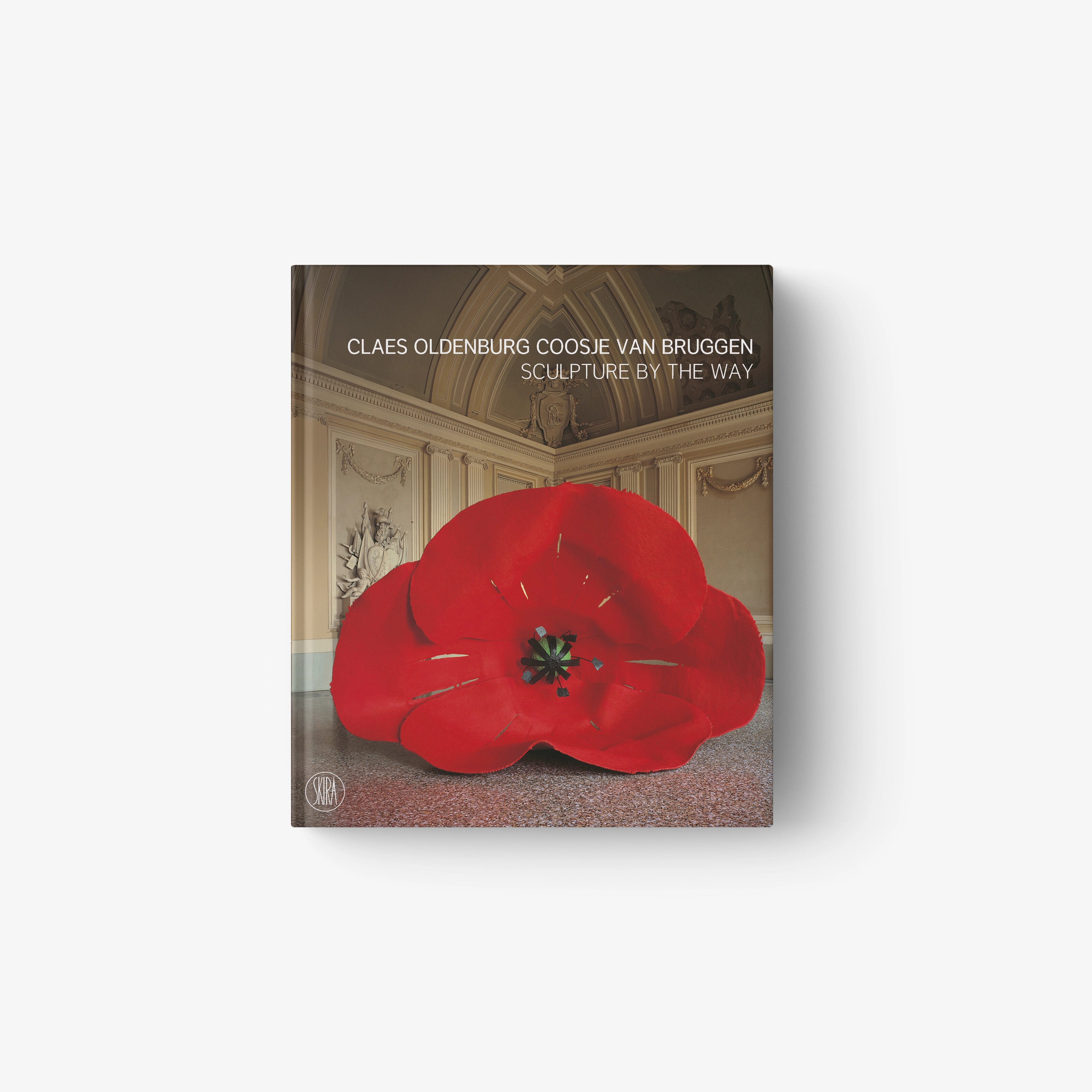 Square book cover with red poppy flower graphic and title text