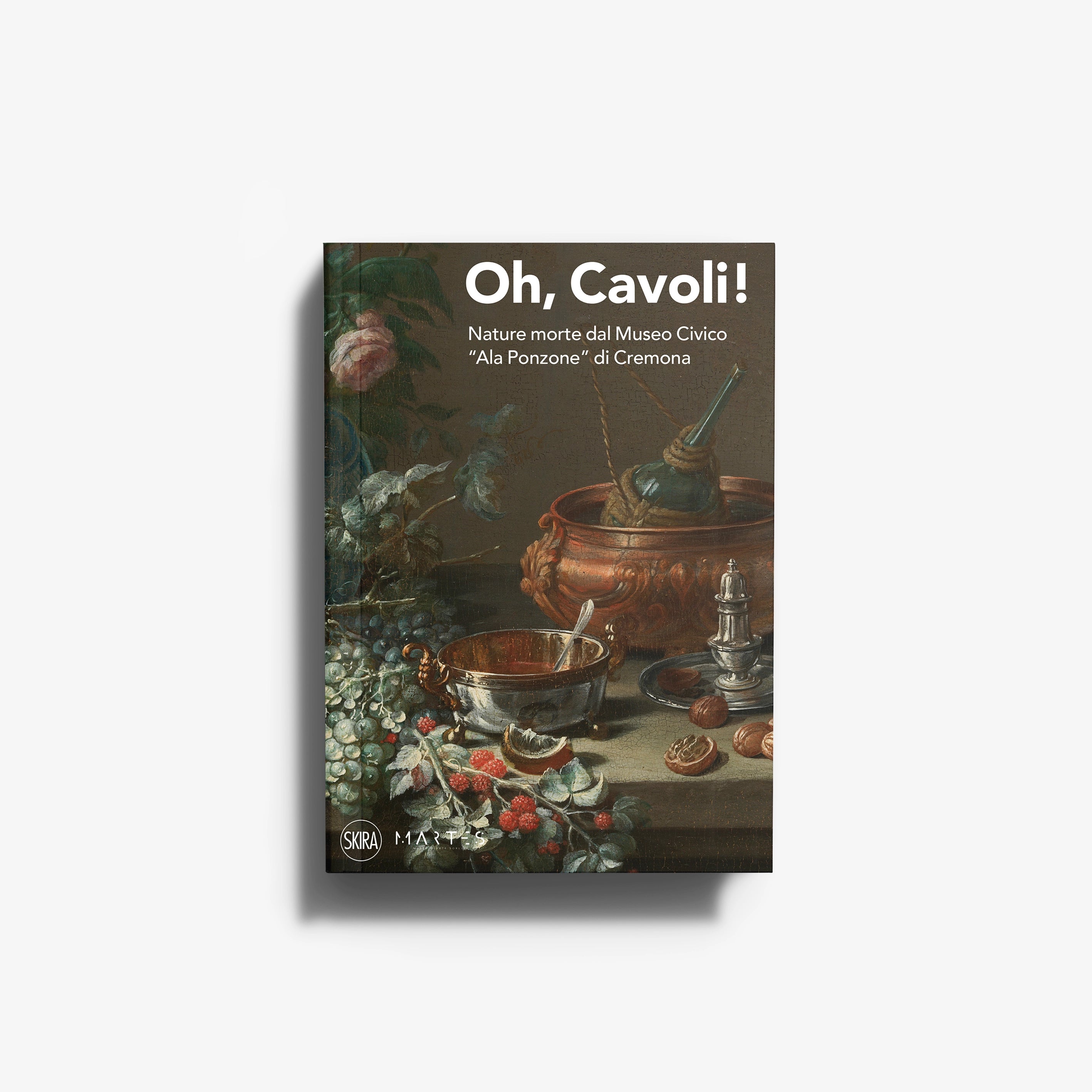 Art book in dark green and brown with still life illustrations, Skira Arte Oh, Cavoli