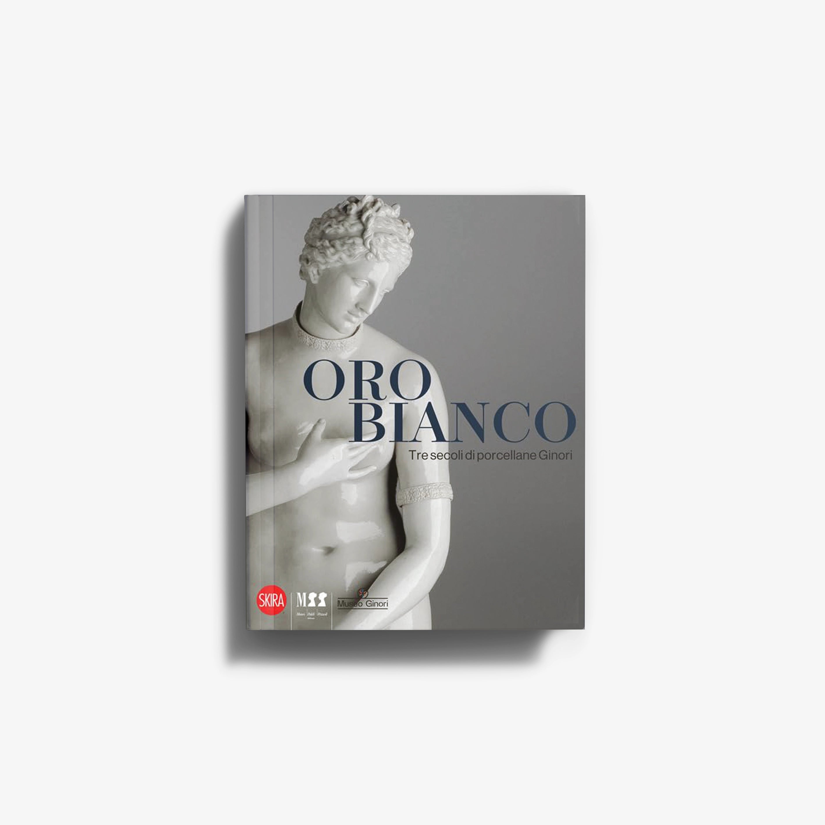 Art book in grey with white bust cover by Skira Arte, illustrated examples of Ginori production