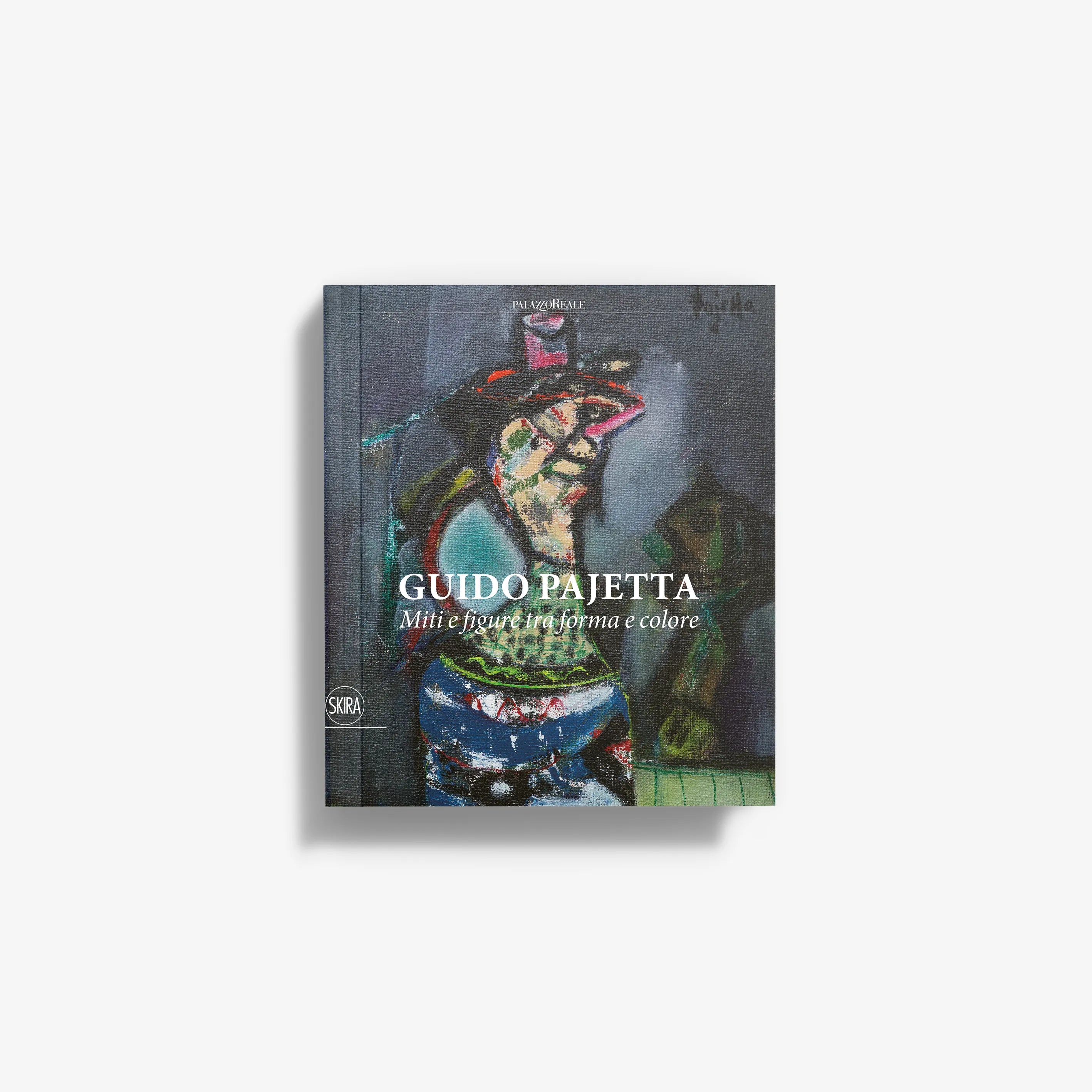 Colorful abstract art book cover with face artwork and Guido Pajetta title