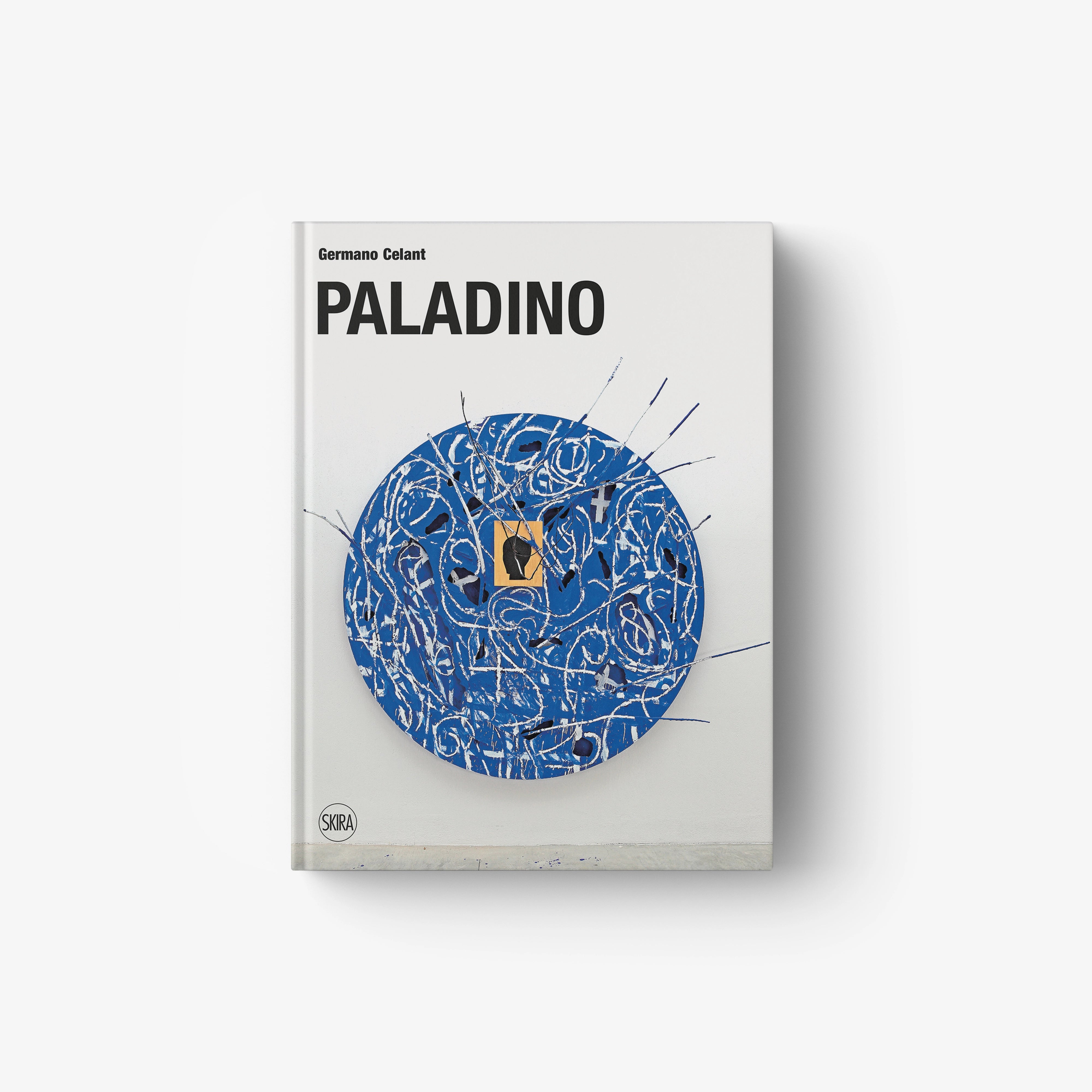 Paladino book cover with PALADINO title and blue circular graphic