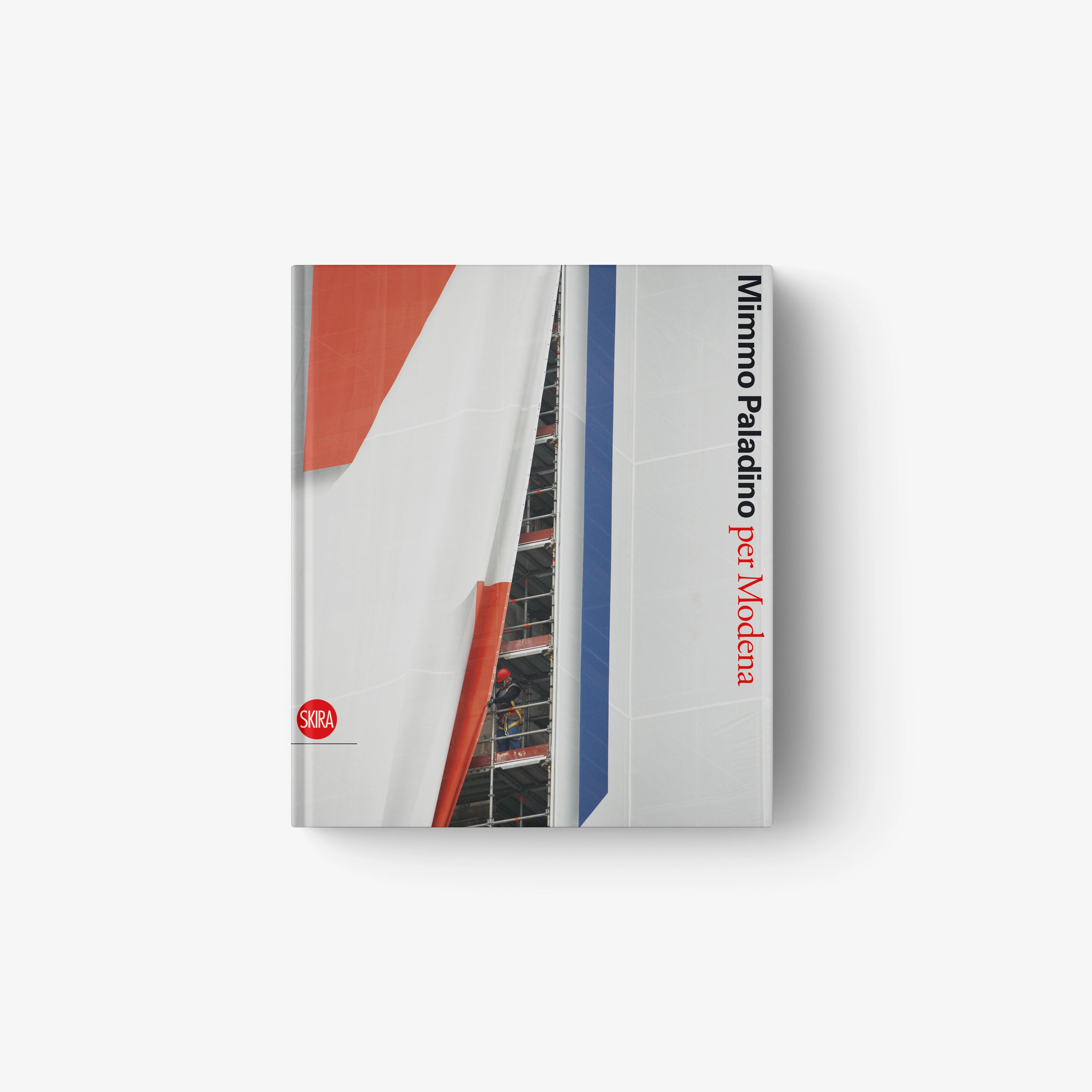 Abstract art book cover with white background and orange geometric shapes