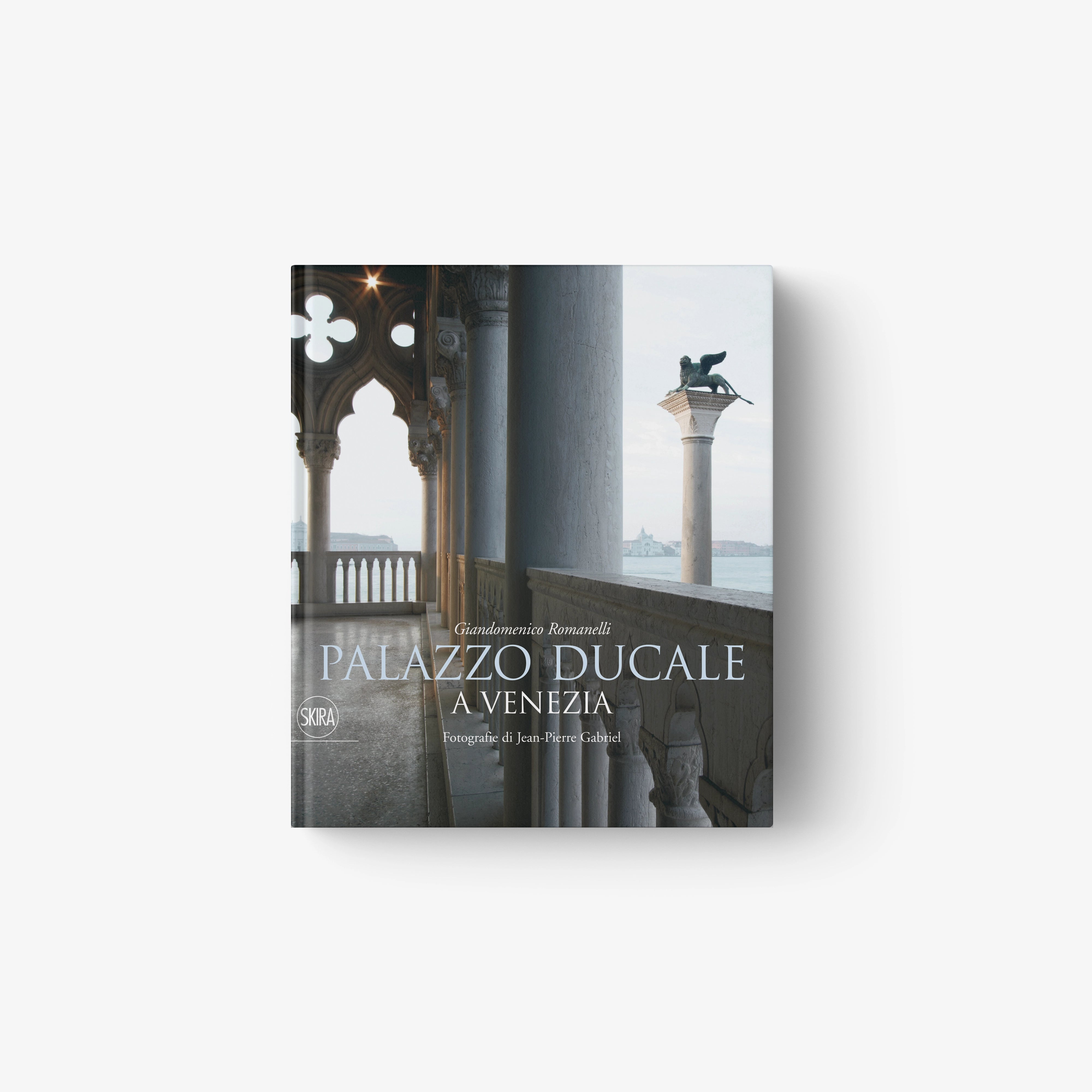 Hardcover photo book with dark arches and columns, titled Palazzo Ducale in Venice