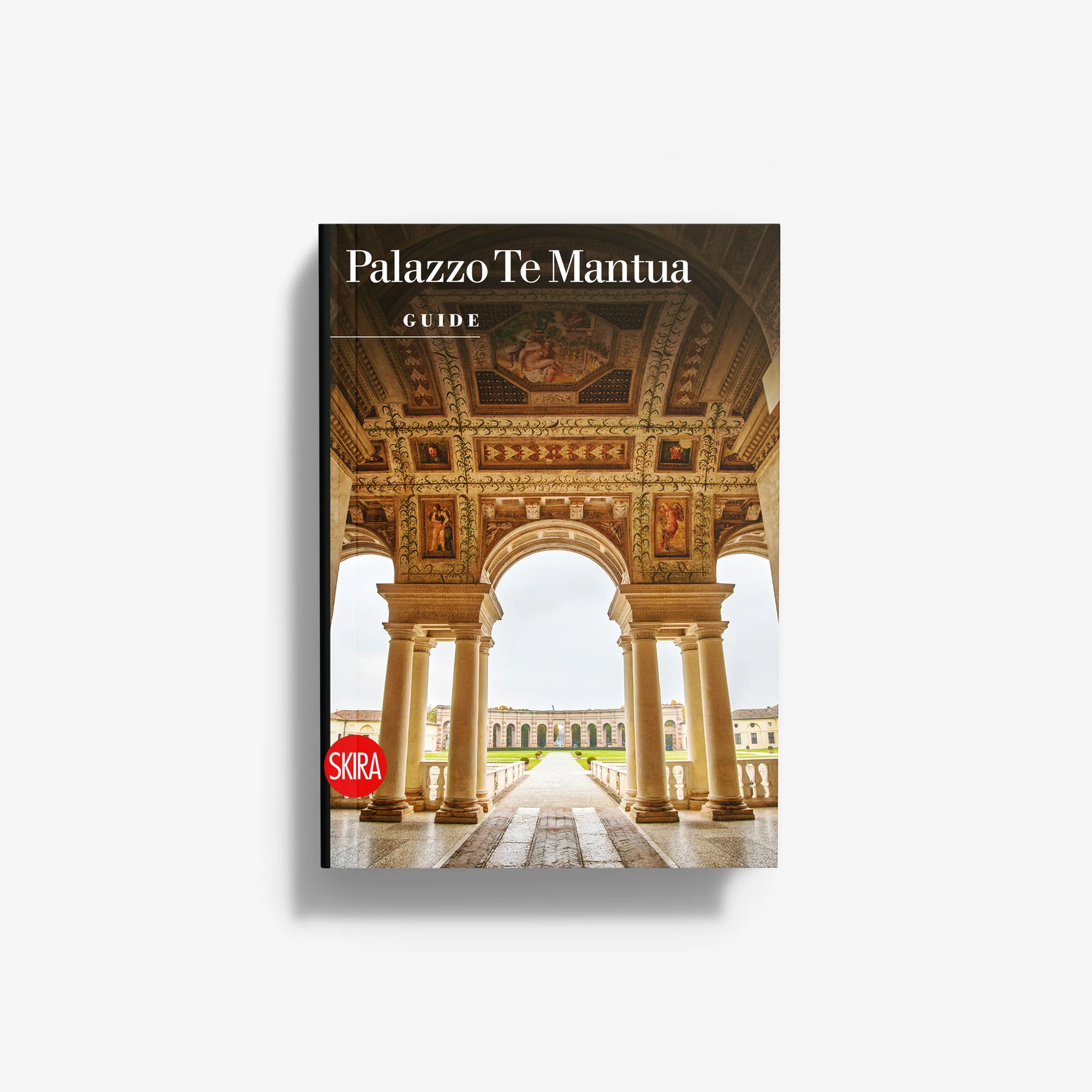 Palazzo Te Mantua travel guidebook cover with arched interior photo, Skira