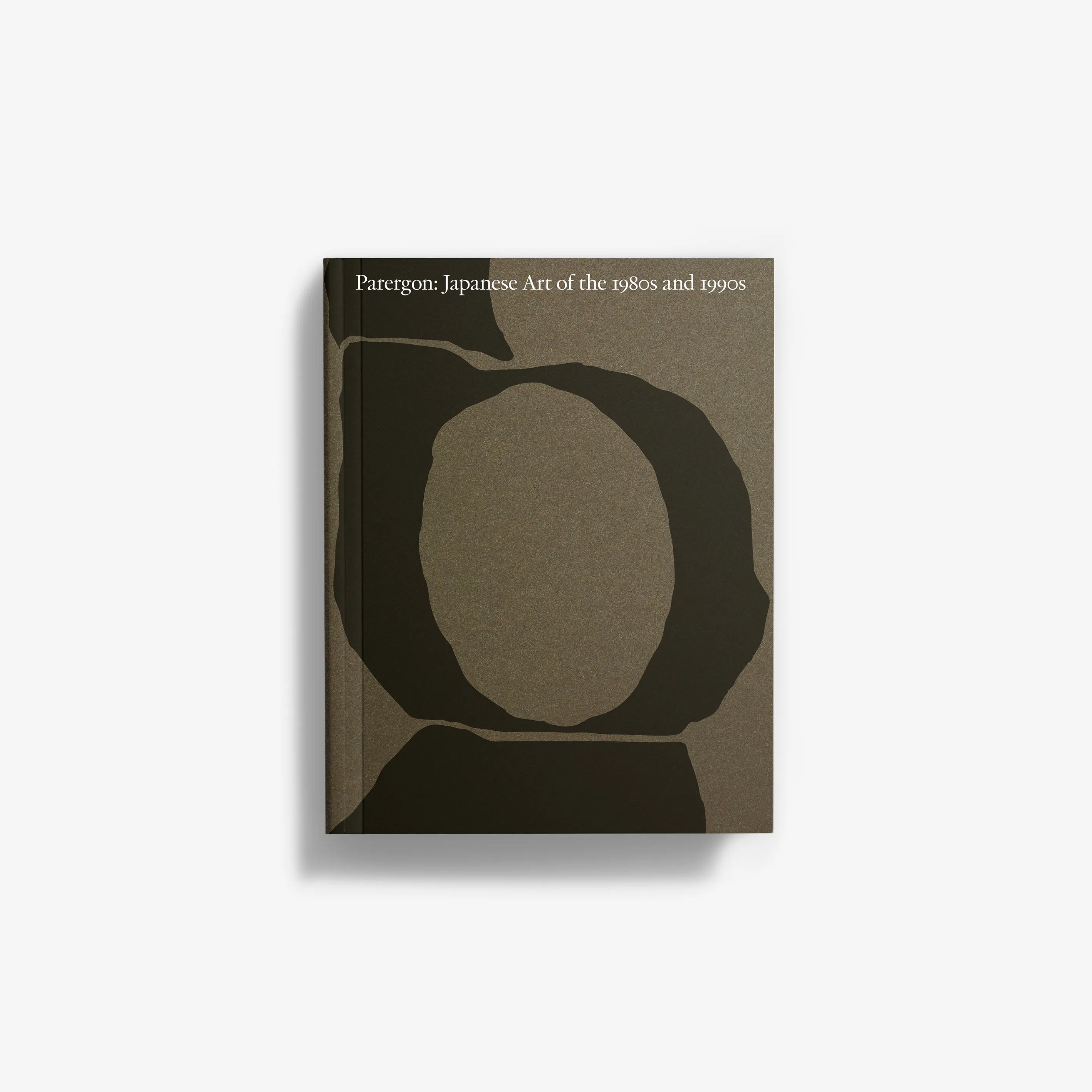 Parergon art book with abstract cover featuring dark and olive circular shapes