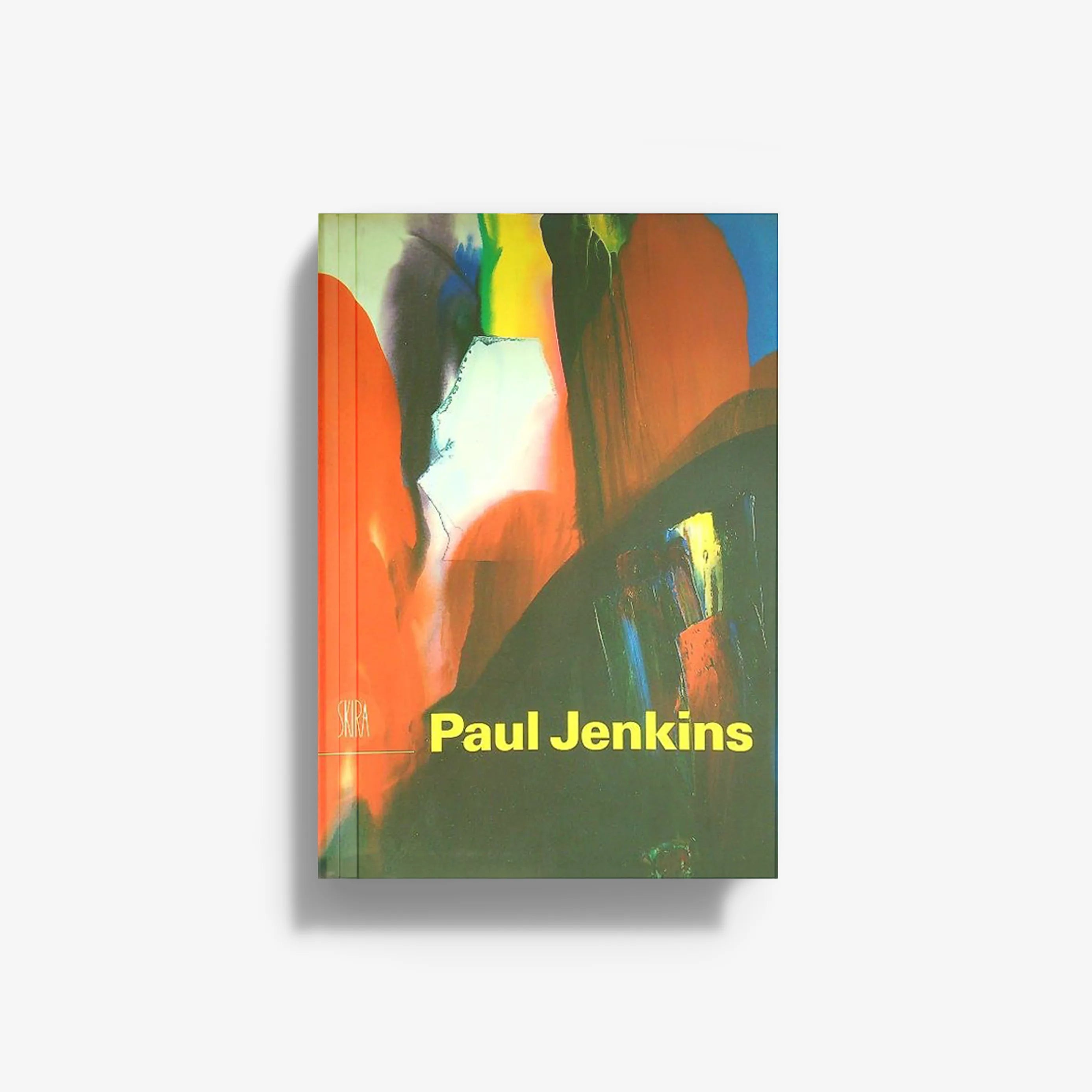 Art book with colorful abstract cover and 'Paul Jenkins' title text