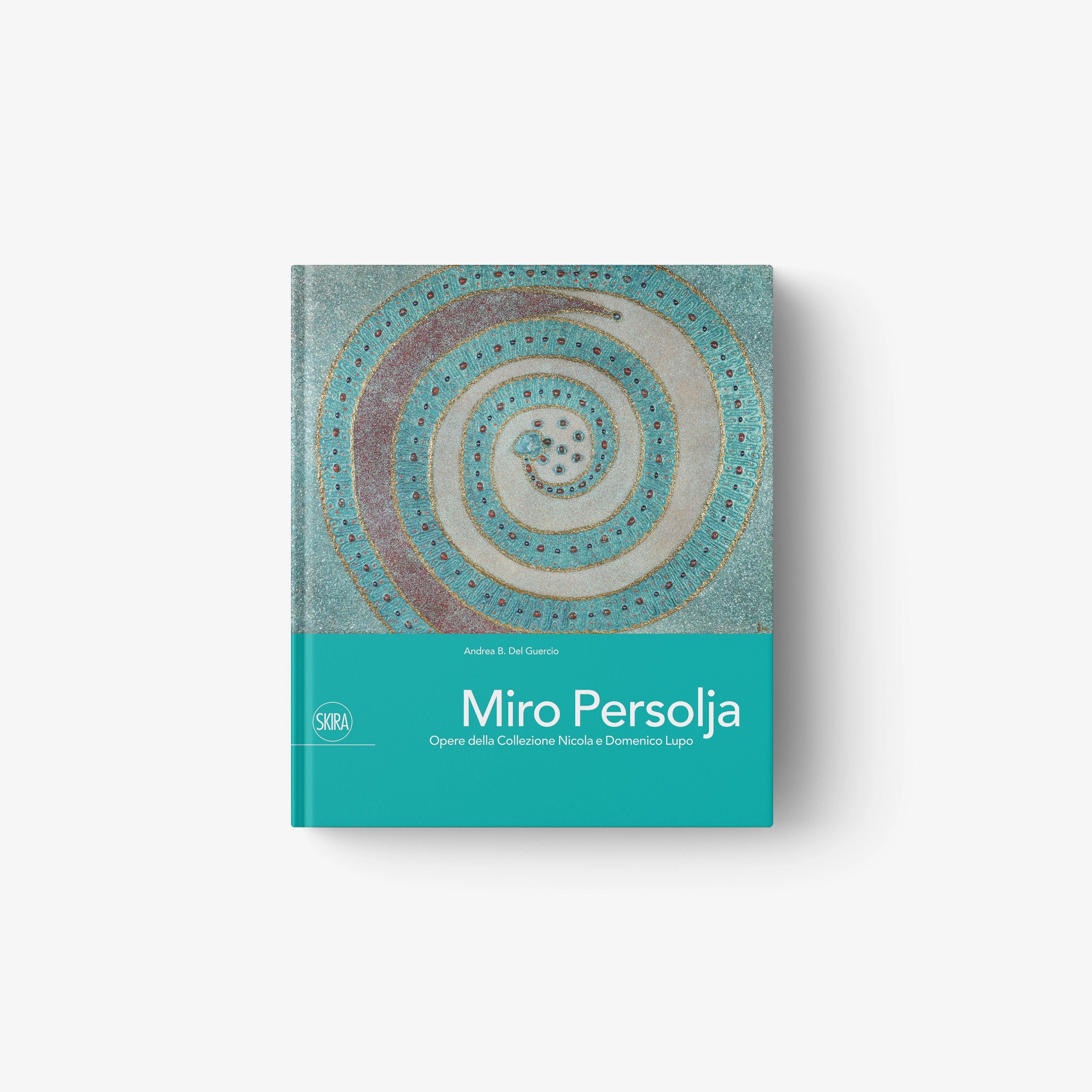 Miro Persolja book with turquoise cover and circular mosaic pattern