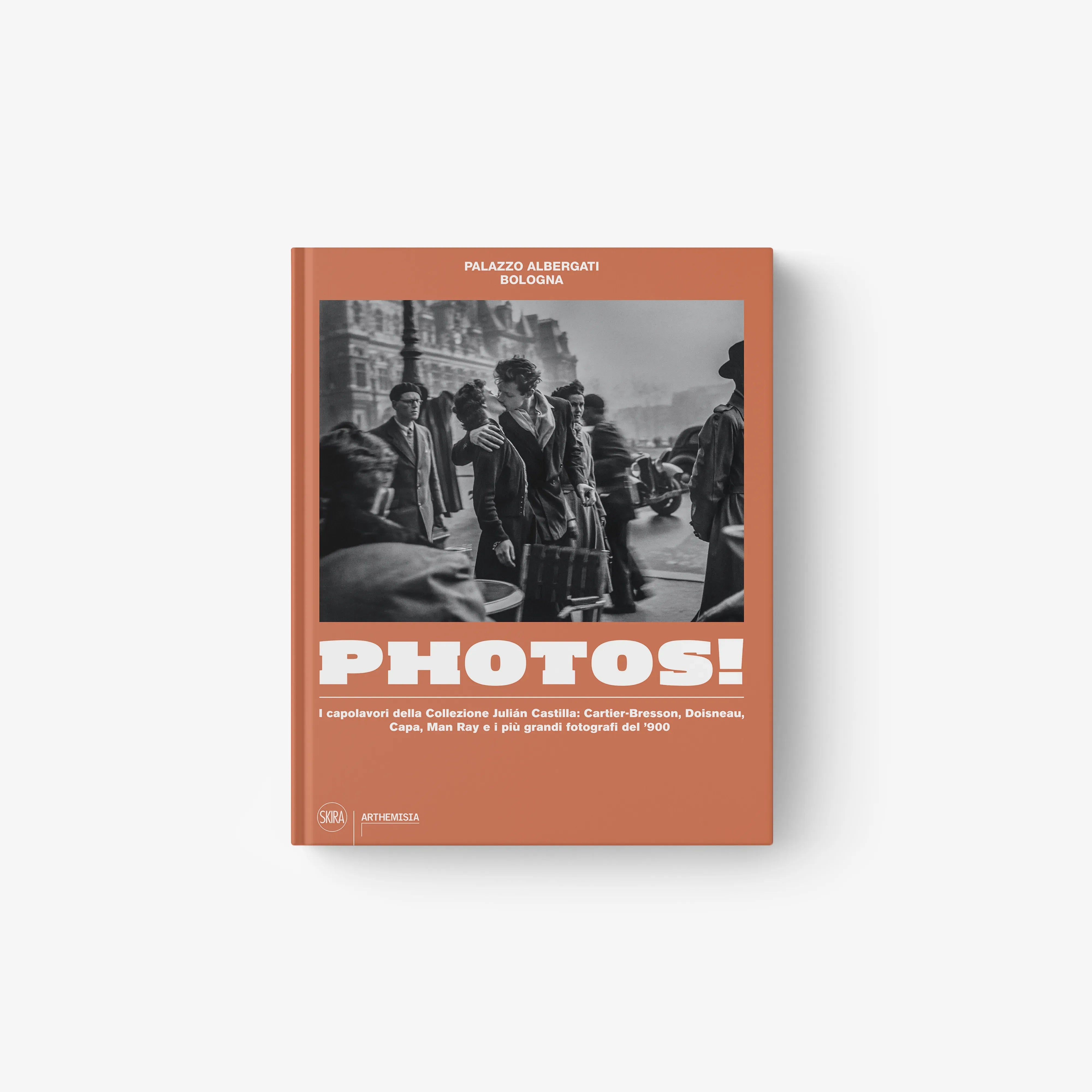photography art book in terracotta with black and white and colour photos, Skira Arte, Palazzo Albergati Bologna cover