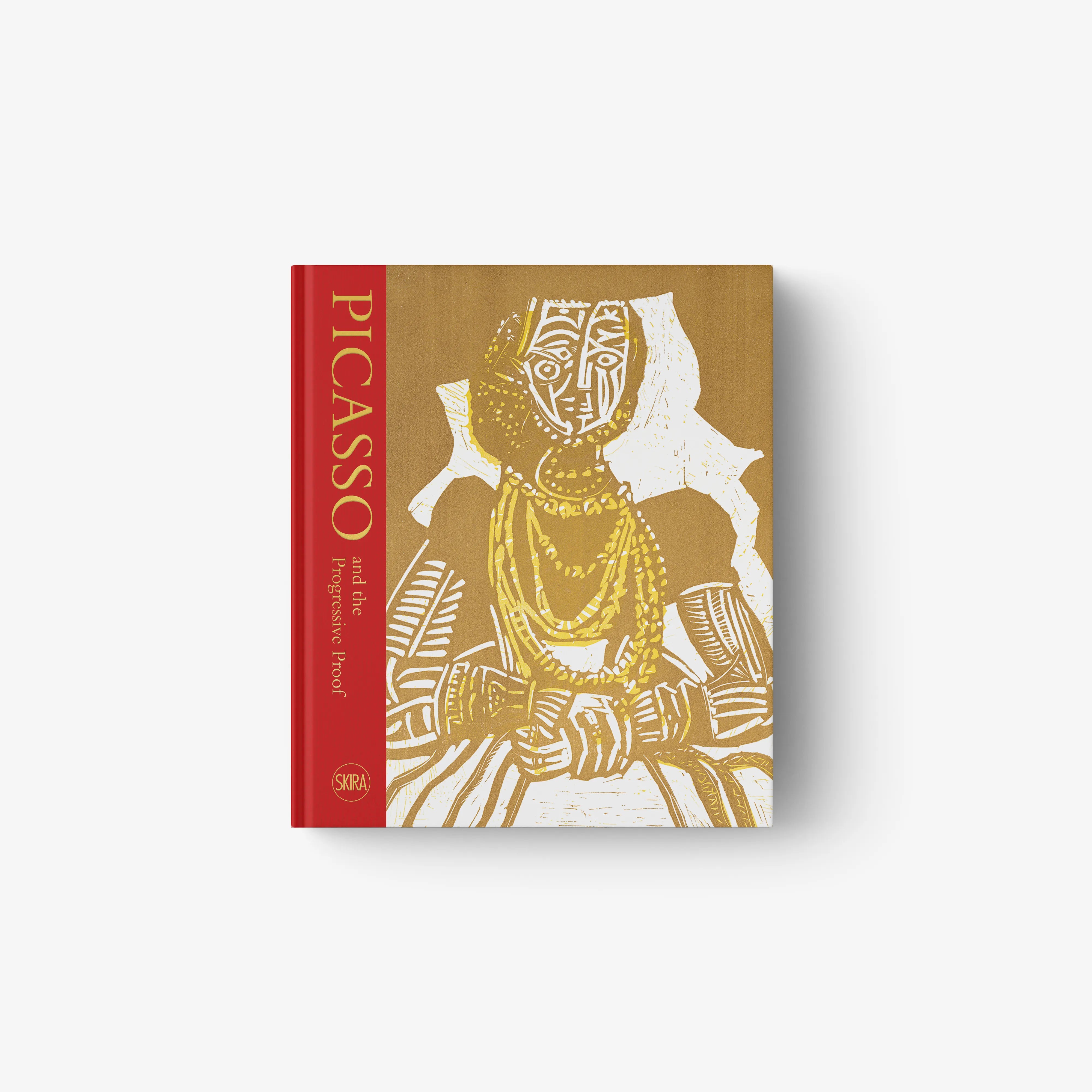 Art exhibition catalog book by Skira Arte, red and gold cover with Pablo Picasso printmaking theme bullfight