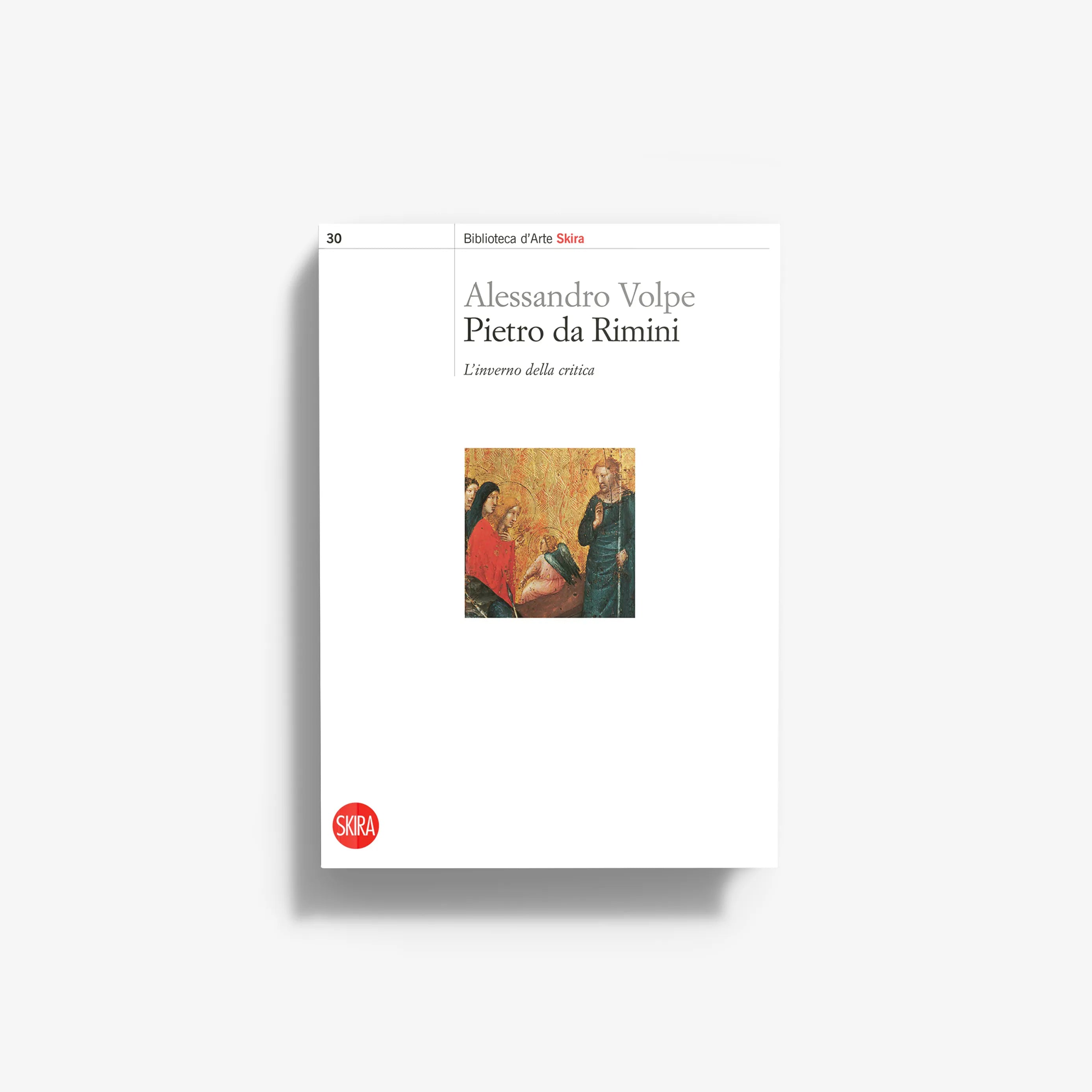 Art book Pietro da Rimini by Skira Arte, white cover with coloured illustration, monografia storico-artistica