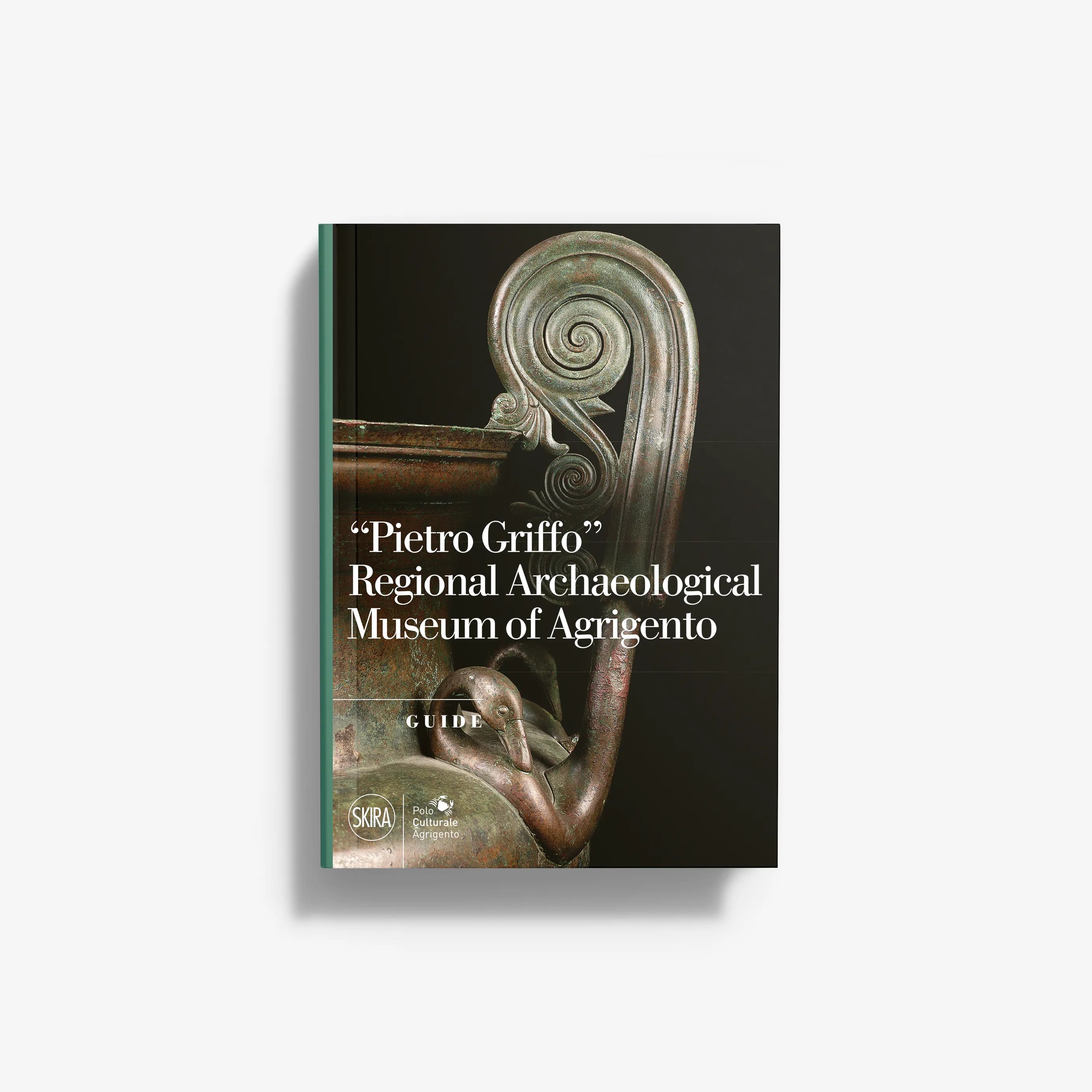 Museum guidebook by Skira Arte, black cover with bronze statue detail, for the archaeological museum in Agrigento