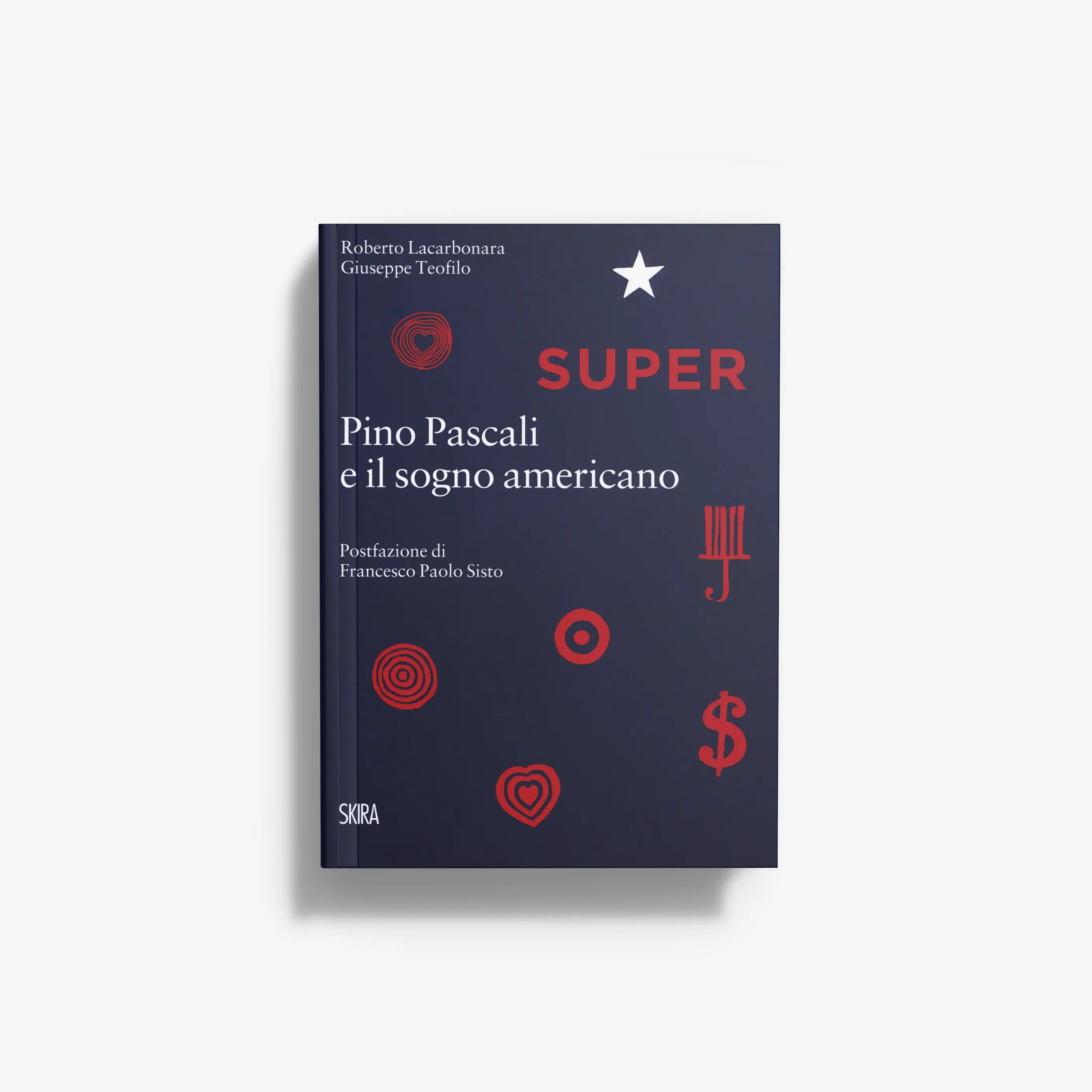 Art book in dark navy with red and white graphics, Skira Arte, pastello cover