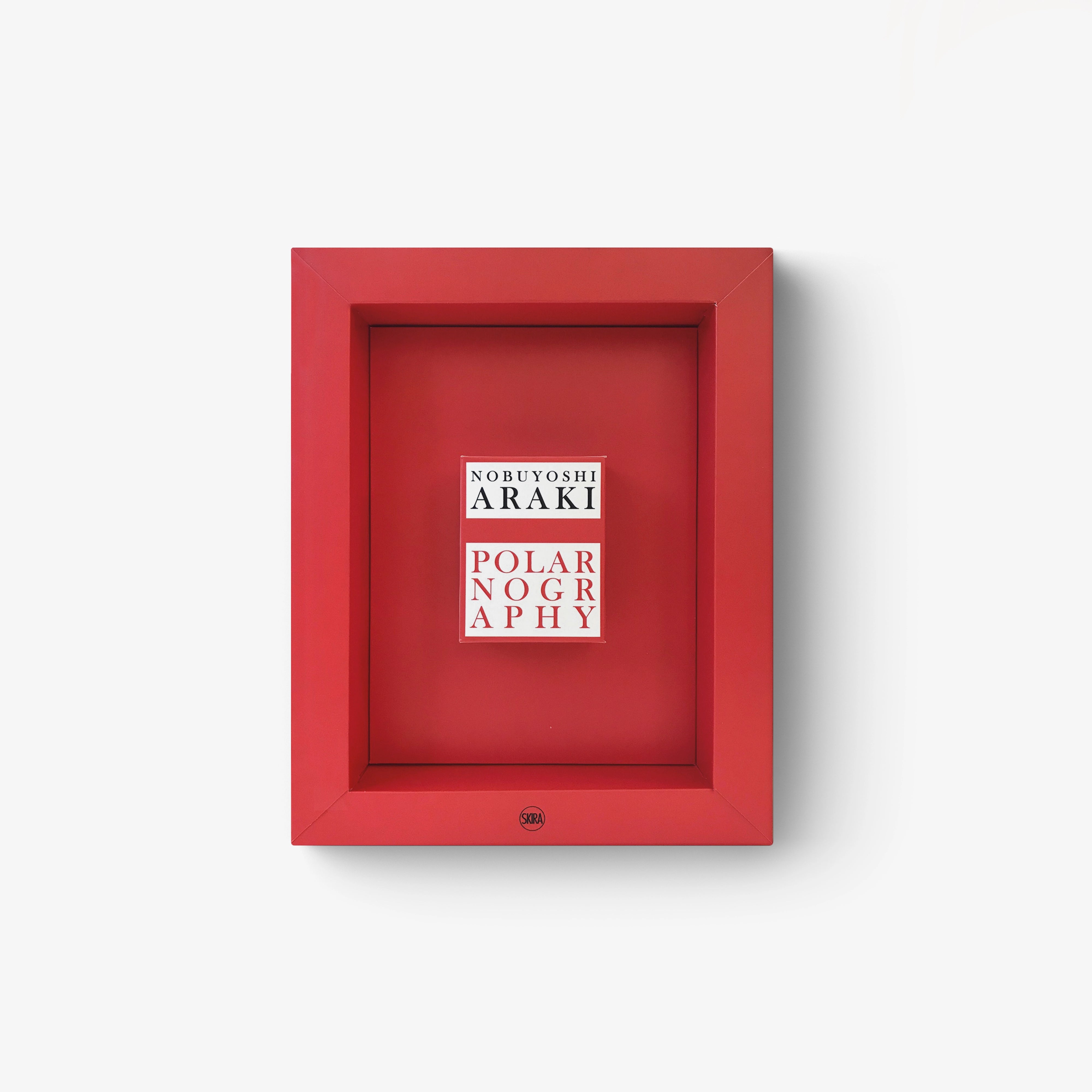 Red framed art print with typographic text design