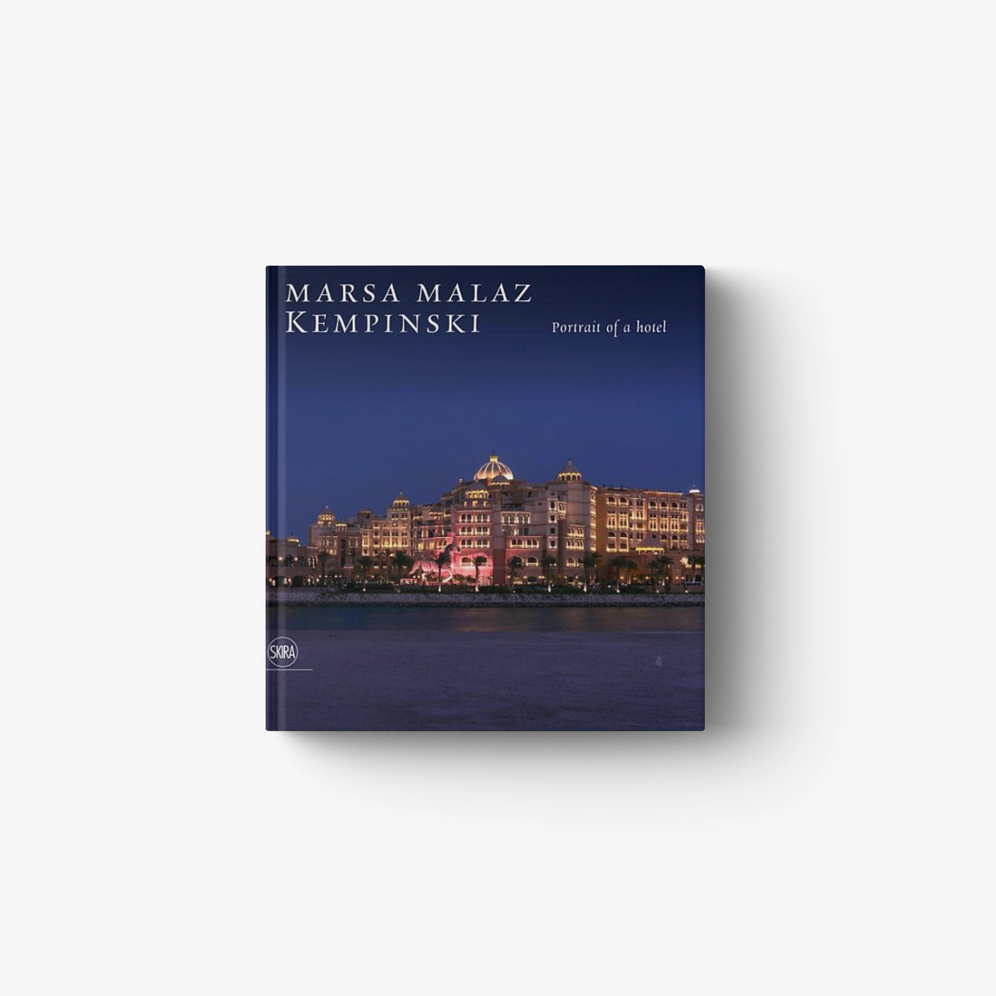 Marsa Malaz Kempinsky hardcover portrait book with hotel skyline cover