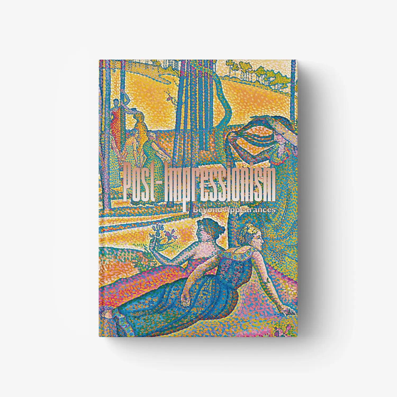 Art book cover with colorful post-impressionist painting illustration, square layout