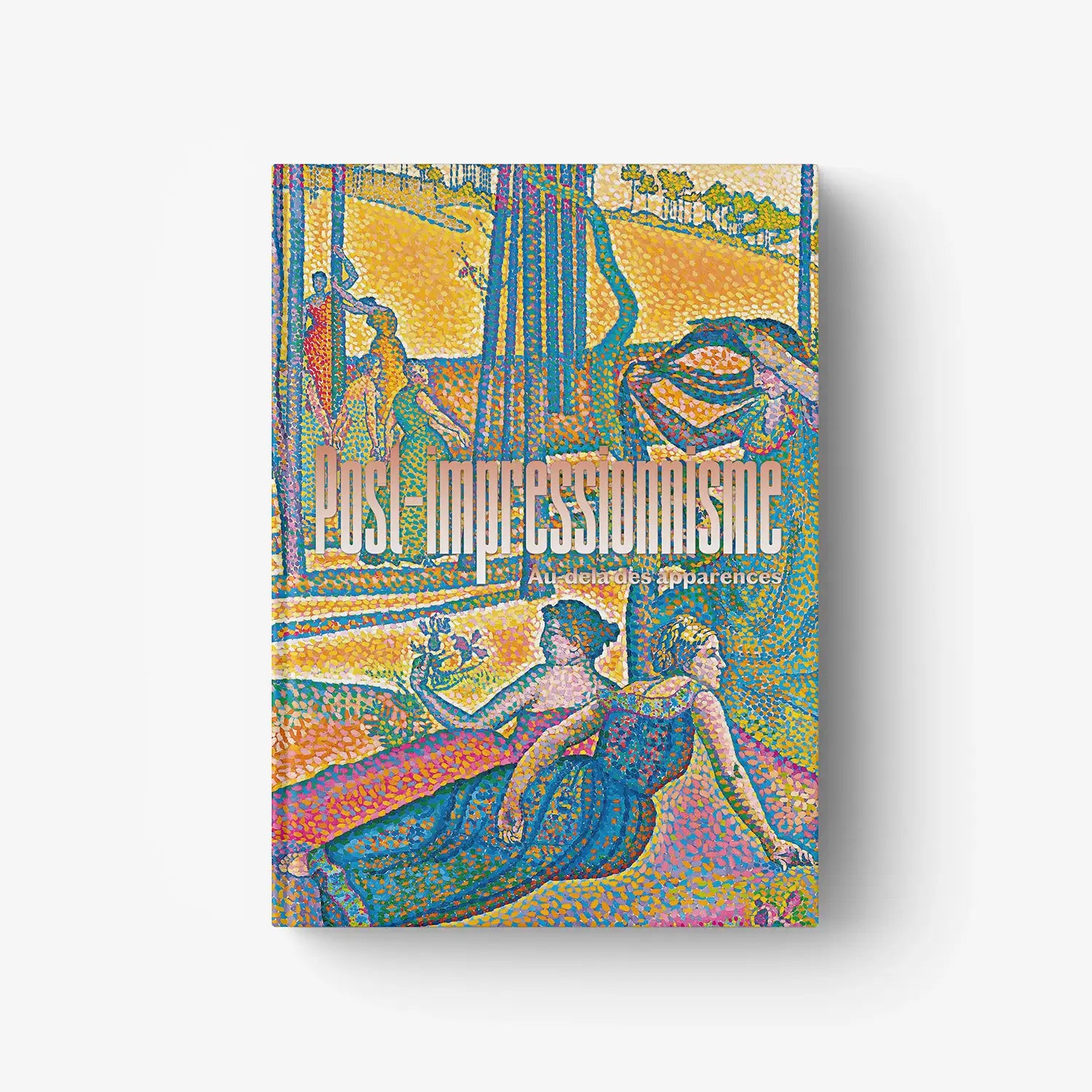 Post-impressionism art book cover with colorful mosaic painting illustration