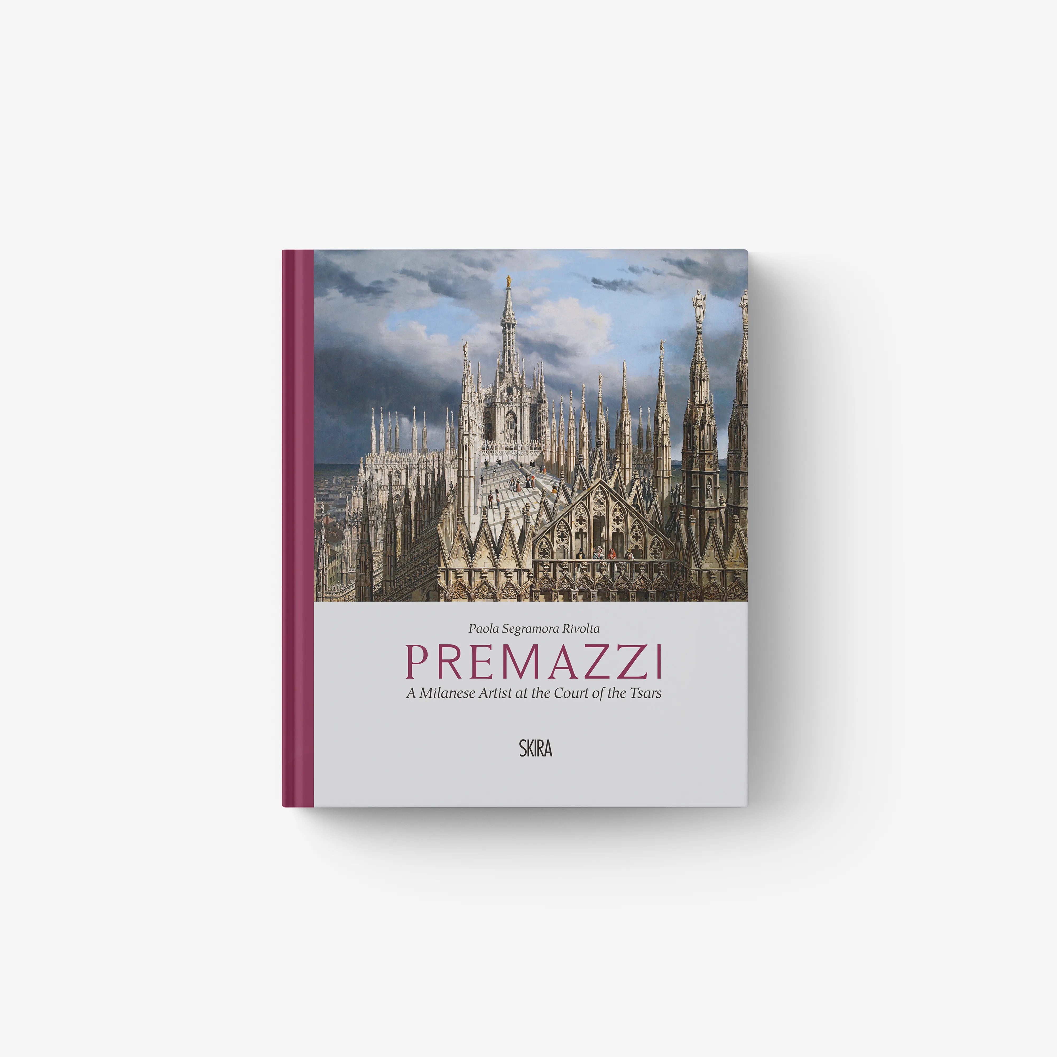 art book in illustrated hardback with maroon spine, Skira Arte, featuring Luigi Premazzi biography 1814 to 1891