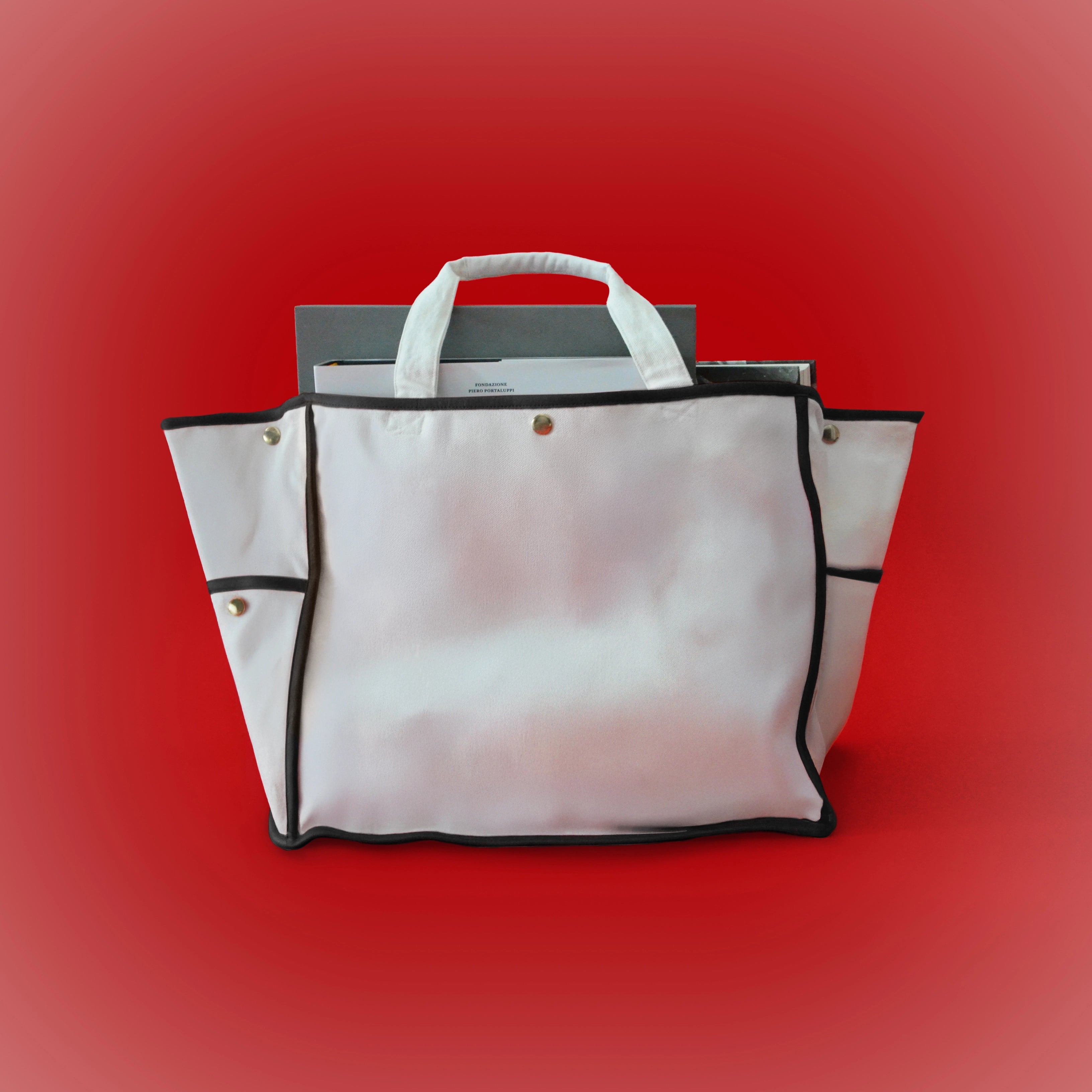 Skira MARIE tote bag with black trim, top handles and side pockets