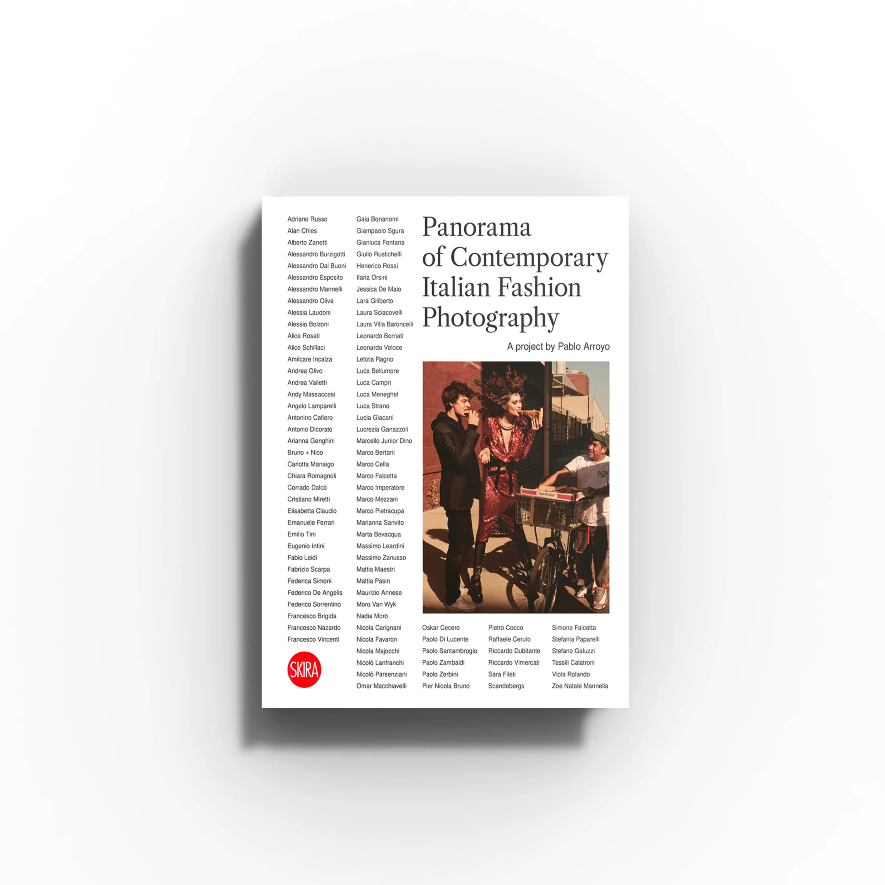Fashion photography book by Skira Arte with hardback cover, showing the Panorama of Contemporary Italian Fashion Photography title