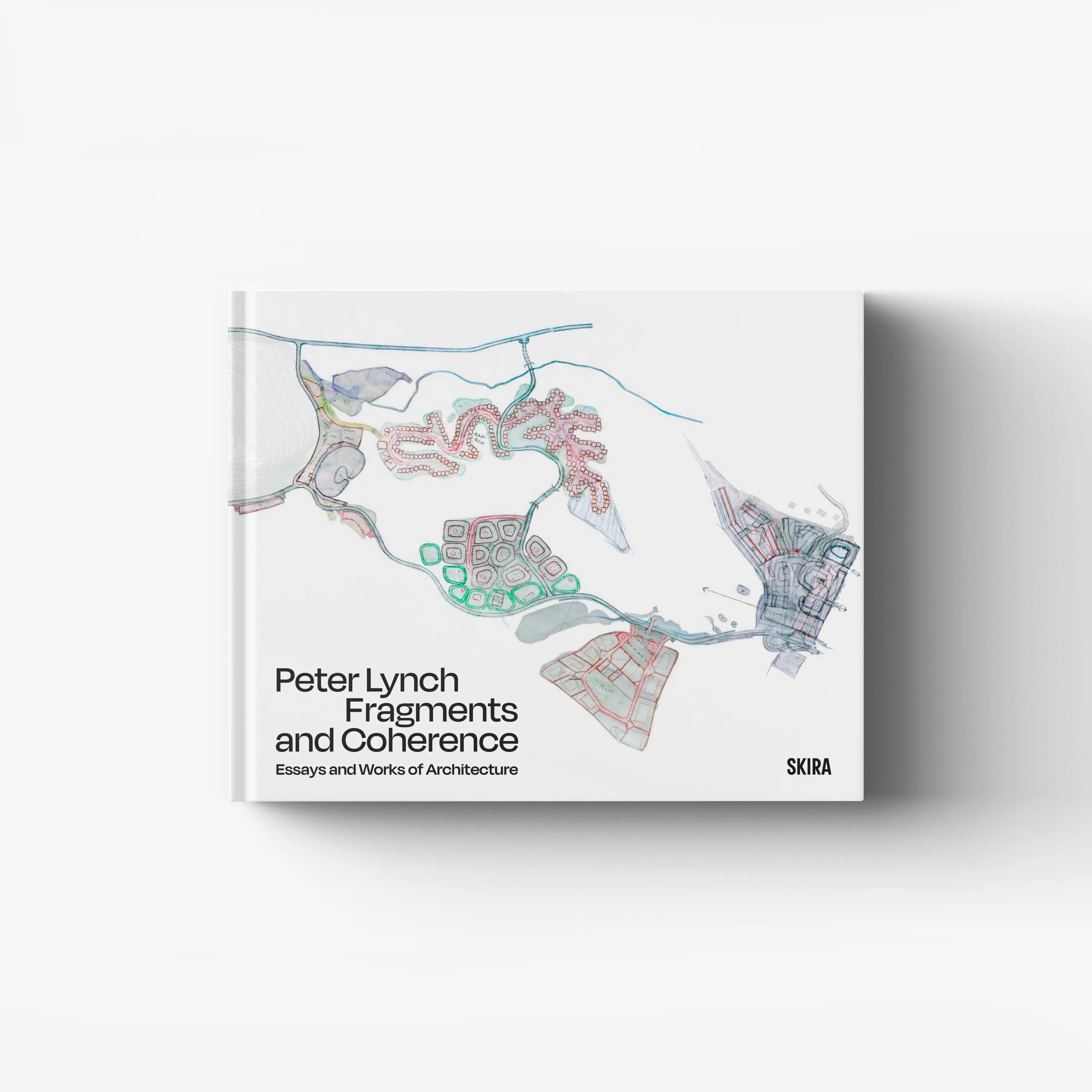 Architecture monograph book by Skira Arte with printed pages, featuring Peter Lynch Fragments and Coherence cover art