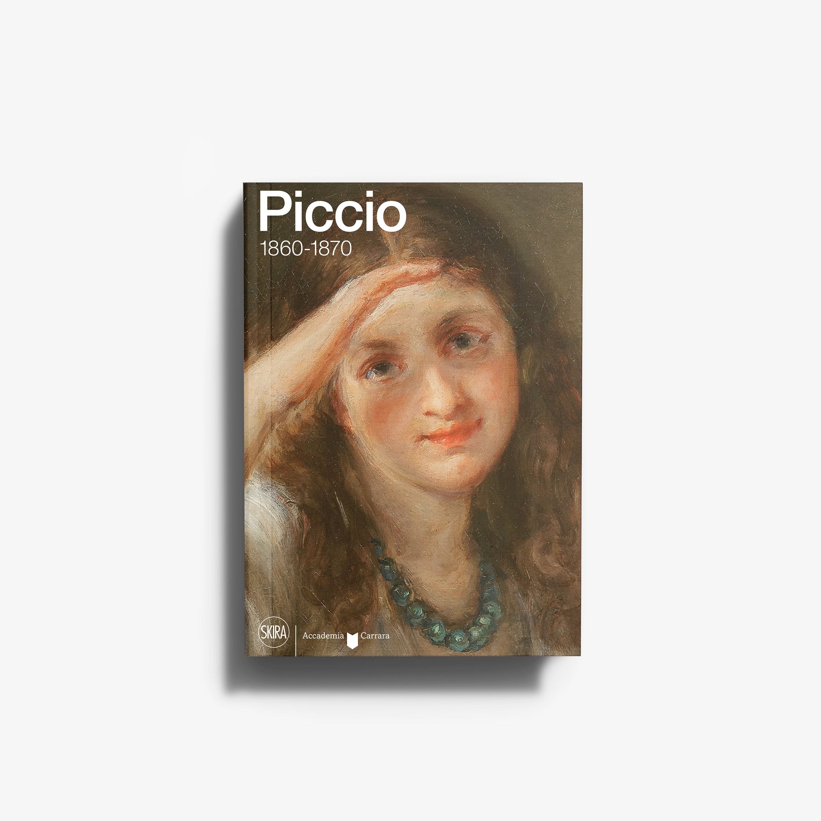 Monograph on Giovanni Carnovali detto Piccio by Skira Arte, 1860 to 1870, portrait painting cover with painted woman's face