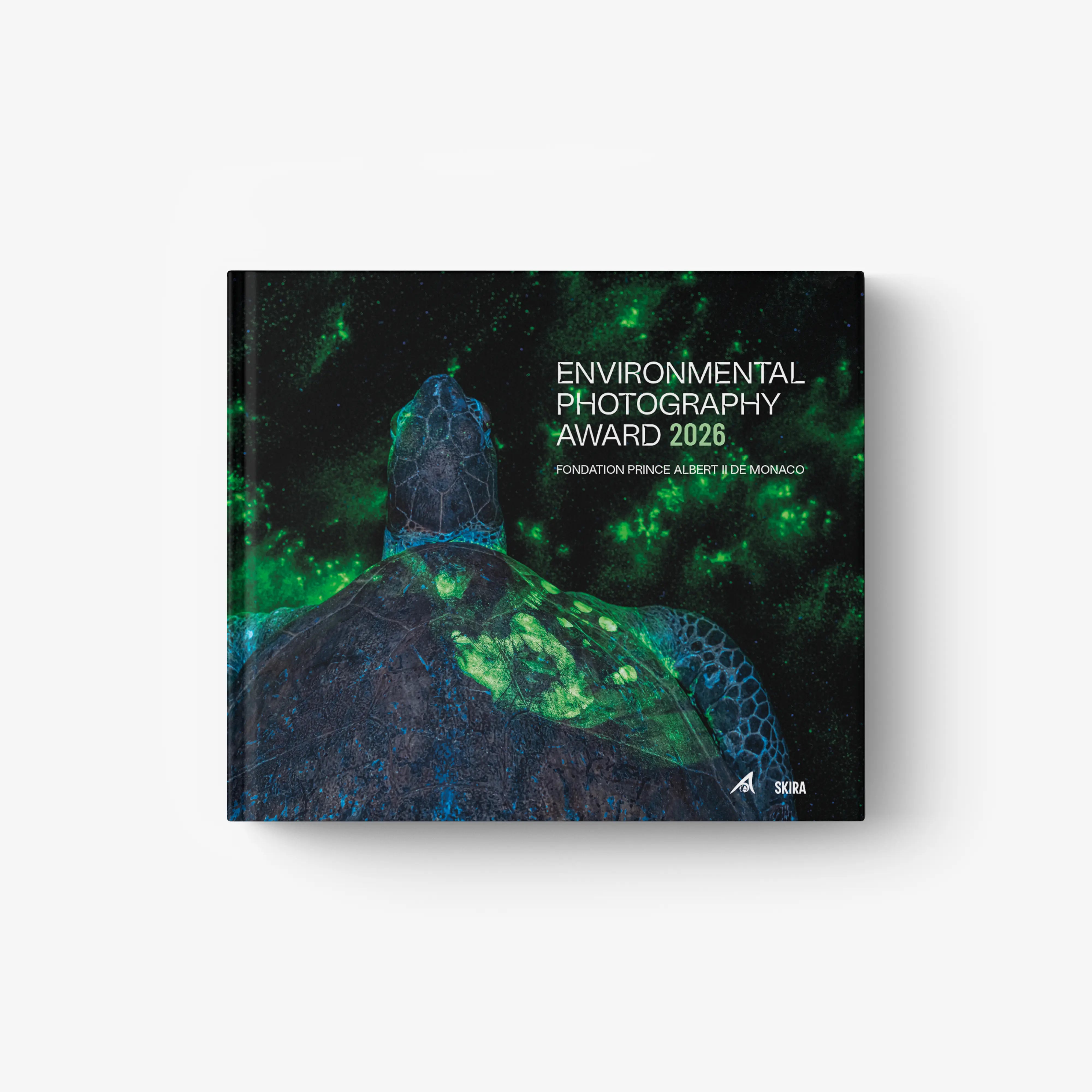Environmental Photography Award 2026 cover with turtle illustration and green abstract pattern