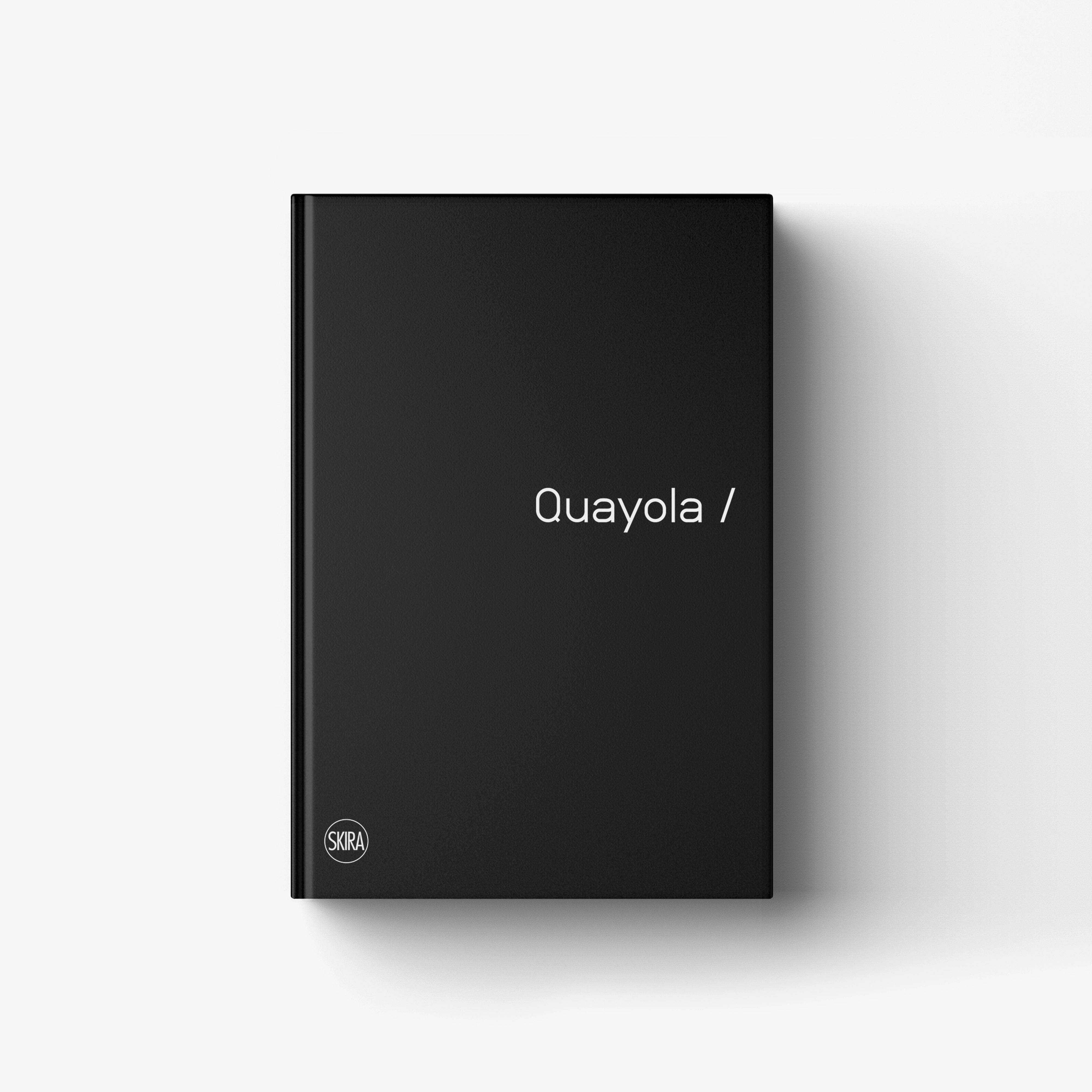 Contemporary art book by Skira Arte with black cover and Quayola slash text, featuring baroque architecture aesthetics