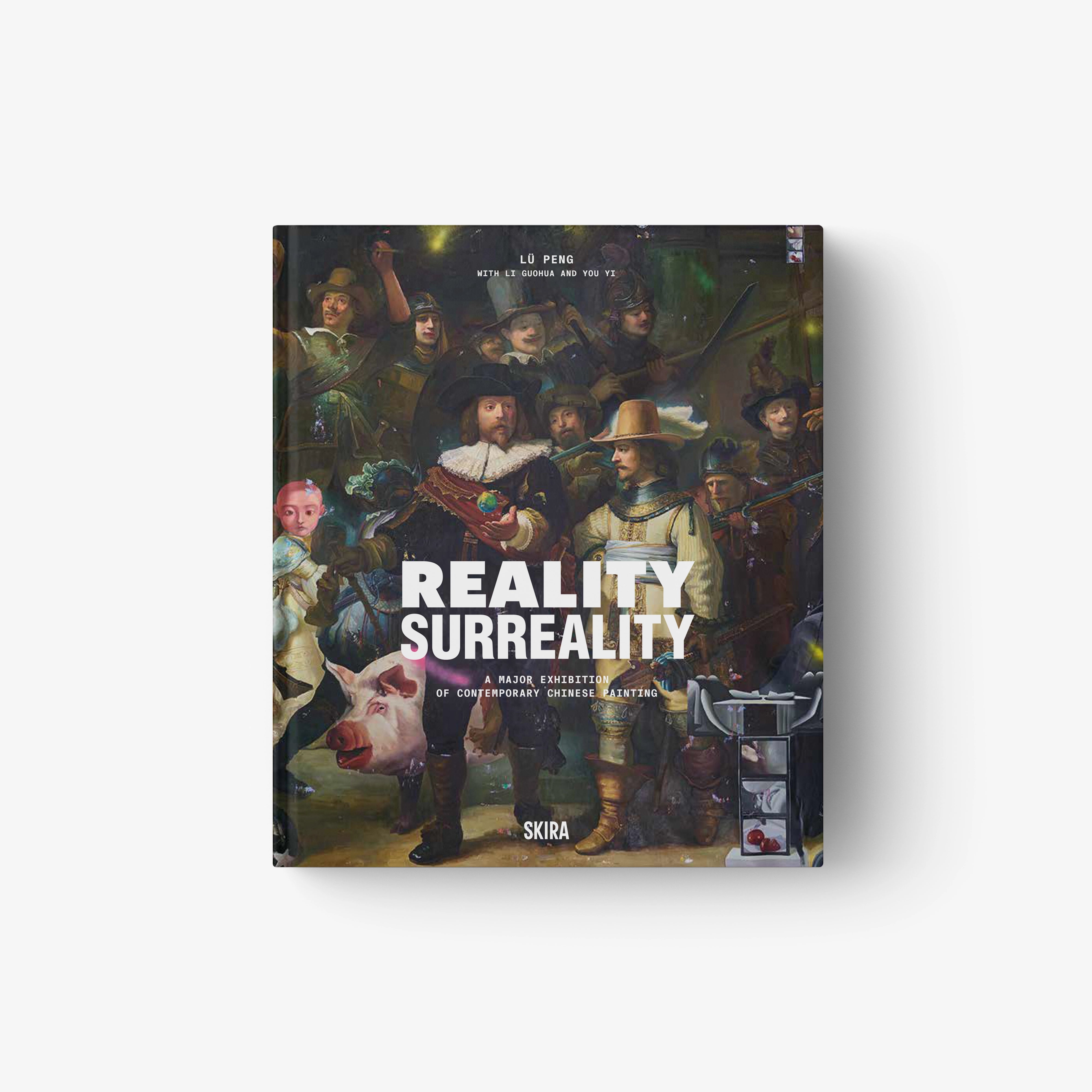 Art exhibition book, painted collage cover with “REALITY SURREALITY” text and SKIRA