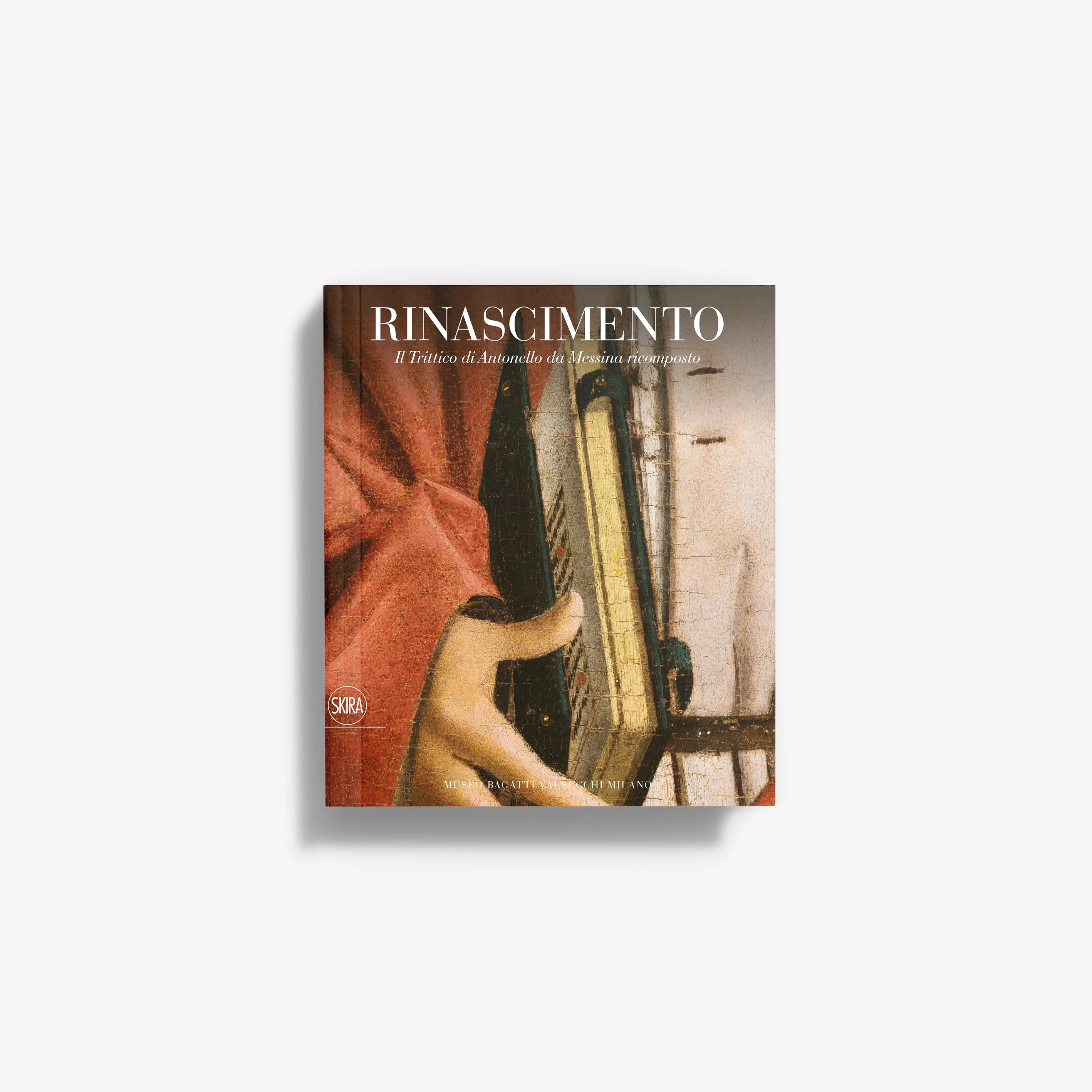 Renaissance art book with illustrated cover featuring figures and buildings