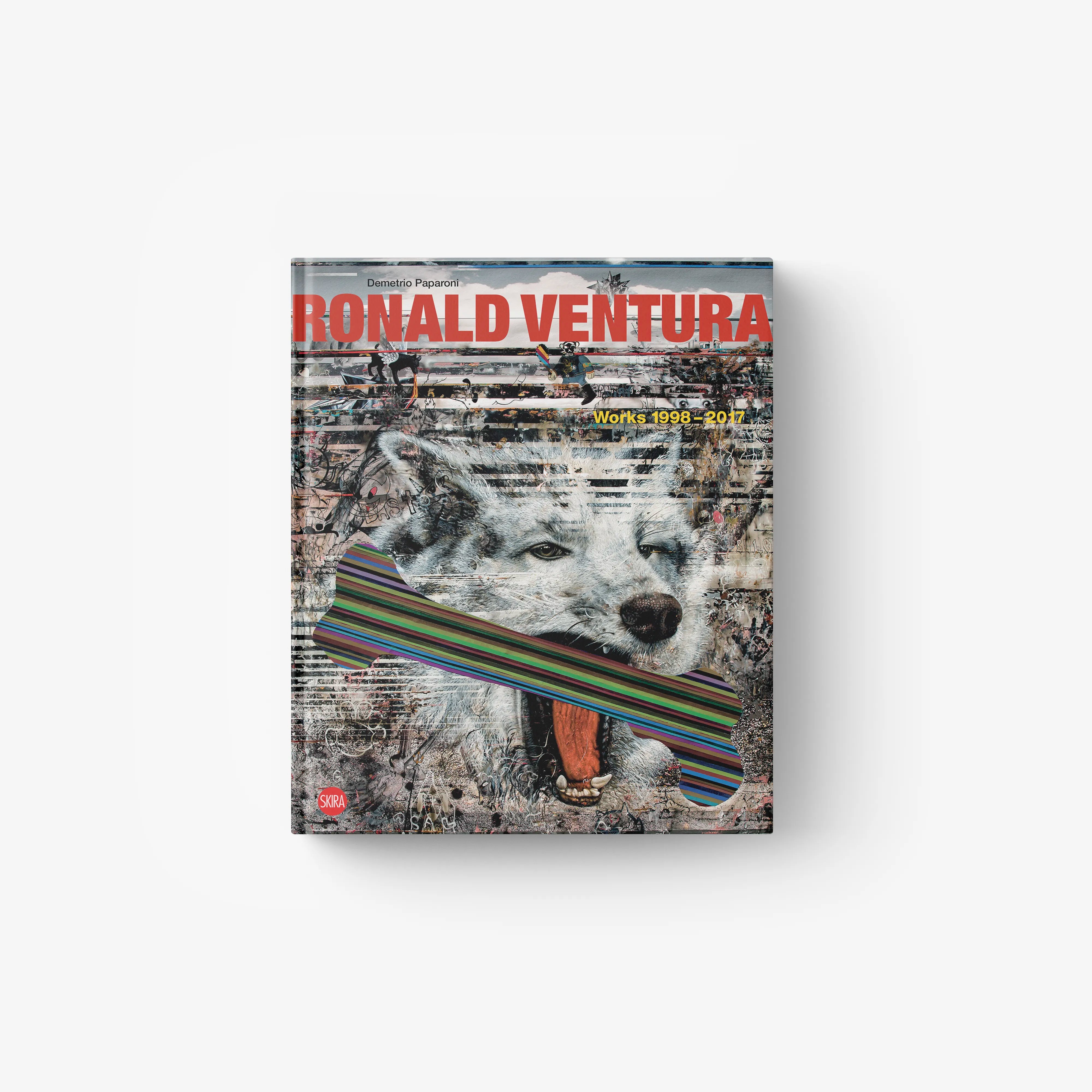 Contemporary art book cover by Skira Arte, Ronald Ventura, 1998 to 2017, with multilayered painting style