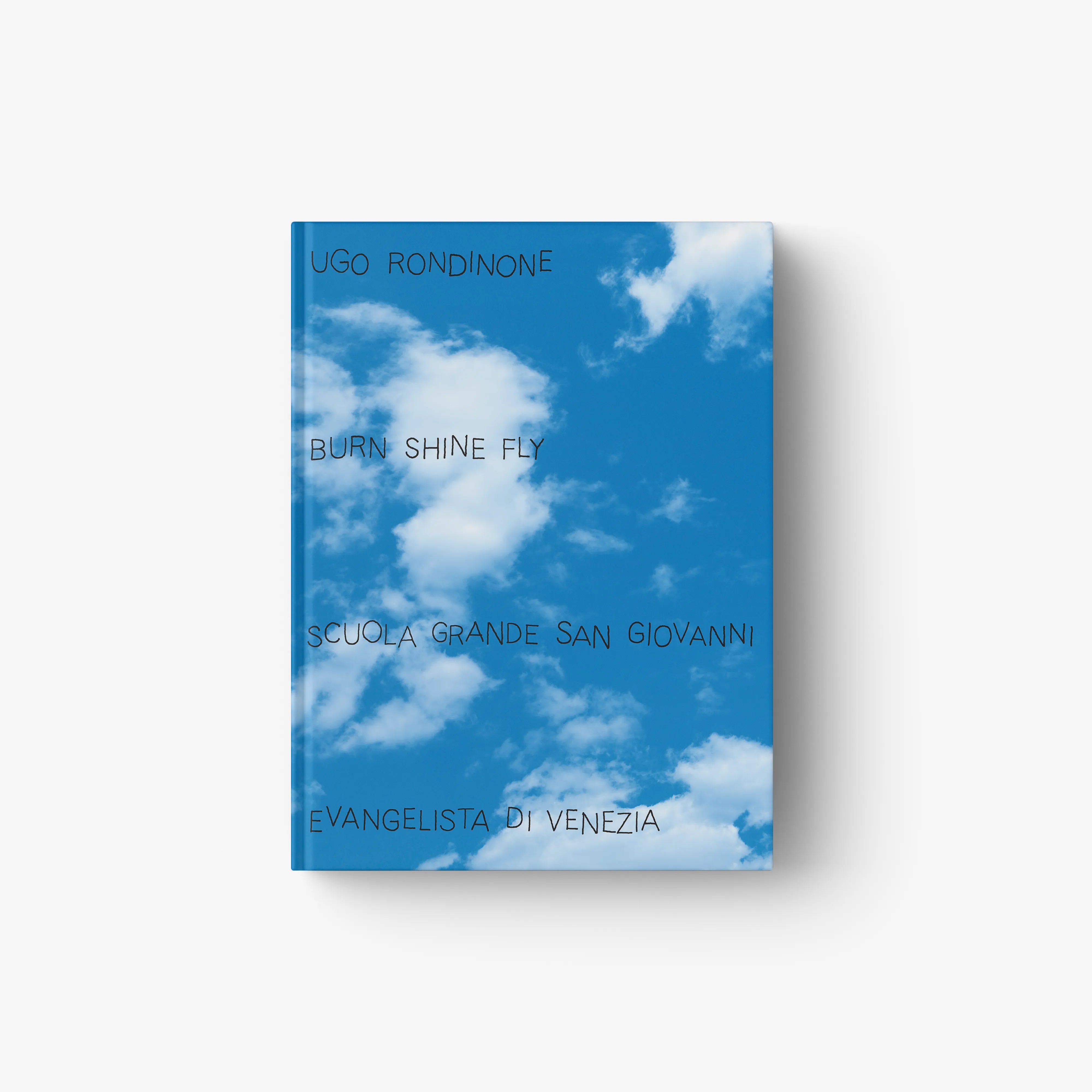 Contemporary art catalogue by Skira Arte, blue cover with clouds, Ugo Rondinone Burn Shine Fly