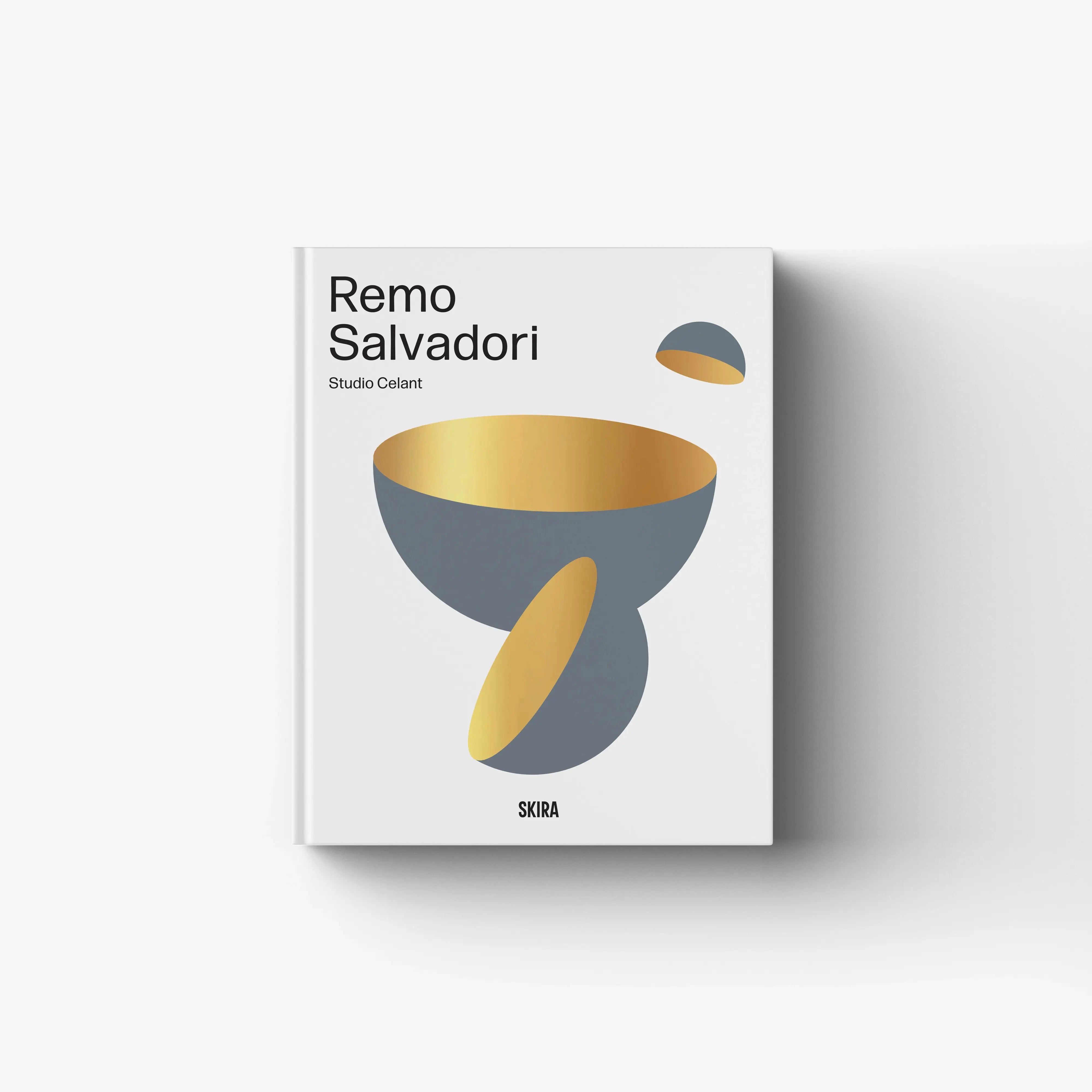 Hardcover art book with Remo Salvadori English Edition cover, gold and gray abstract design
