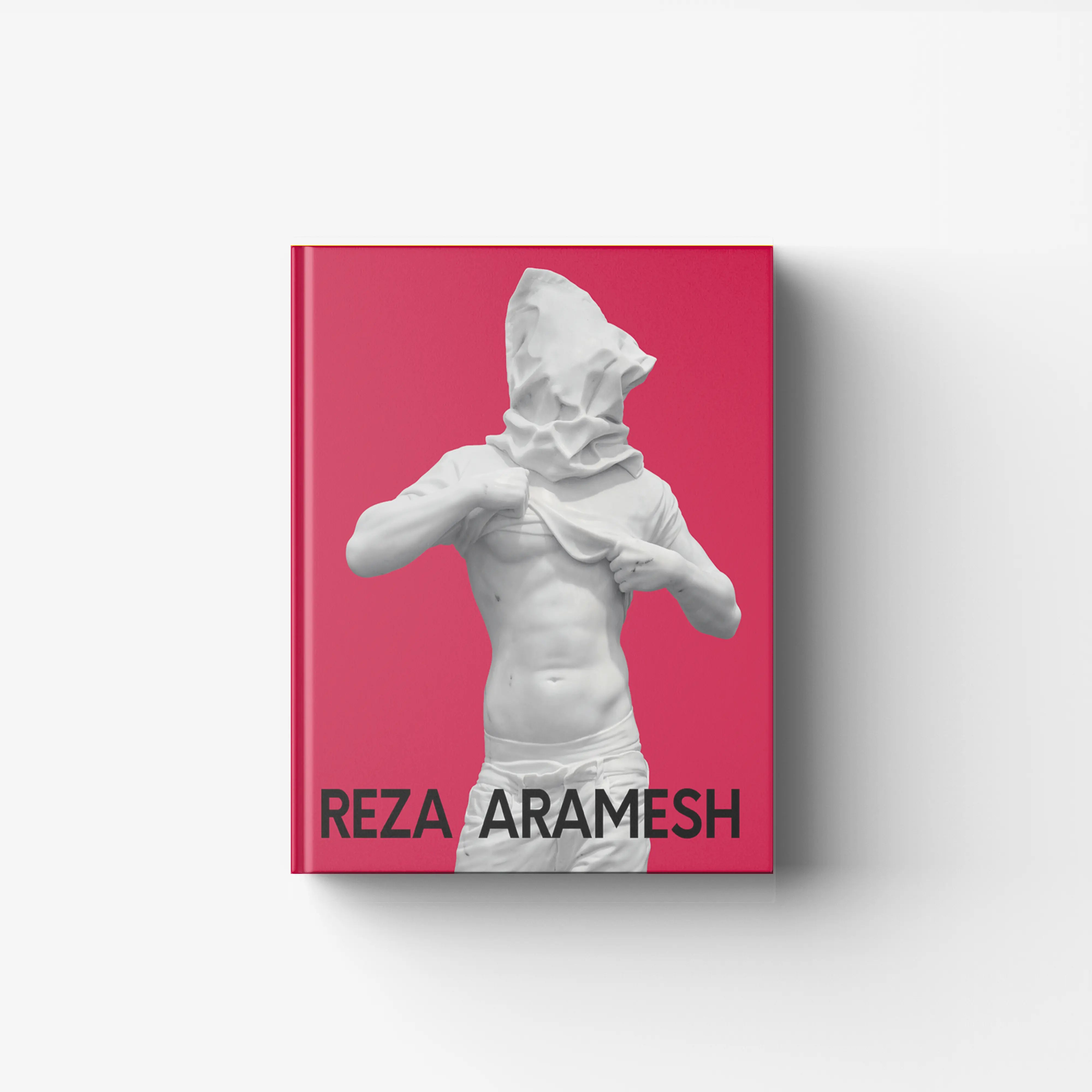 Contemporary art bookcatalogue by Skira Arte, Reza Aramesh, with red cover and white sculpture figure
