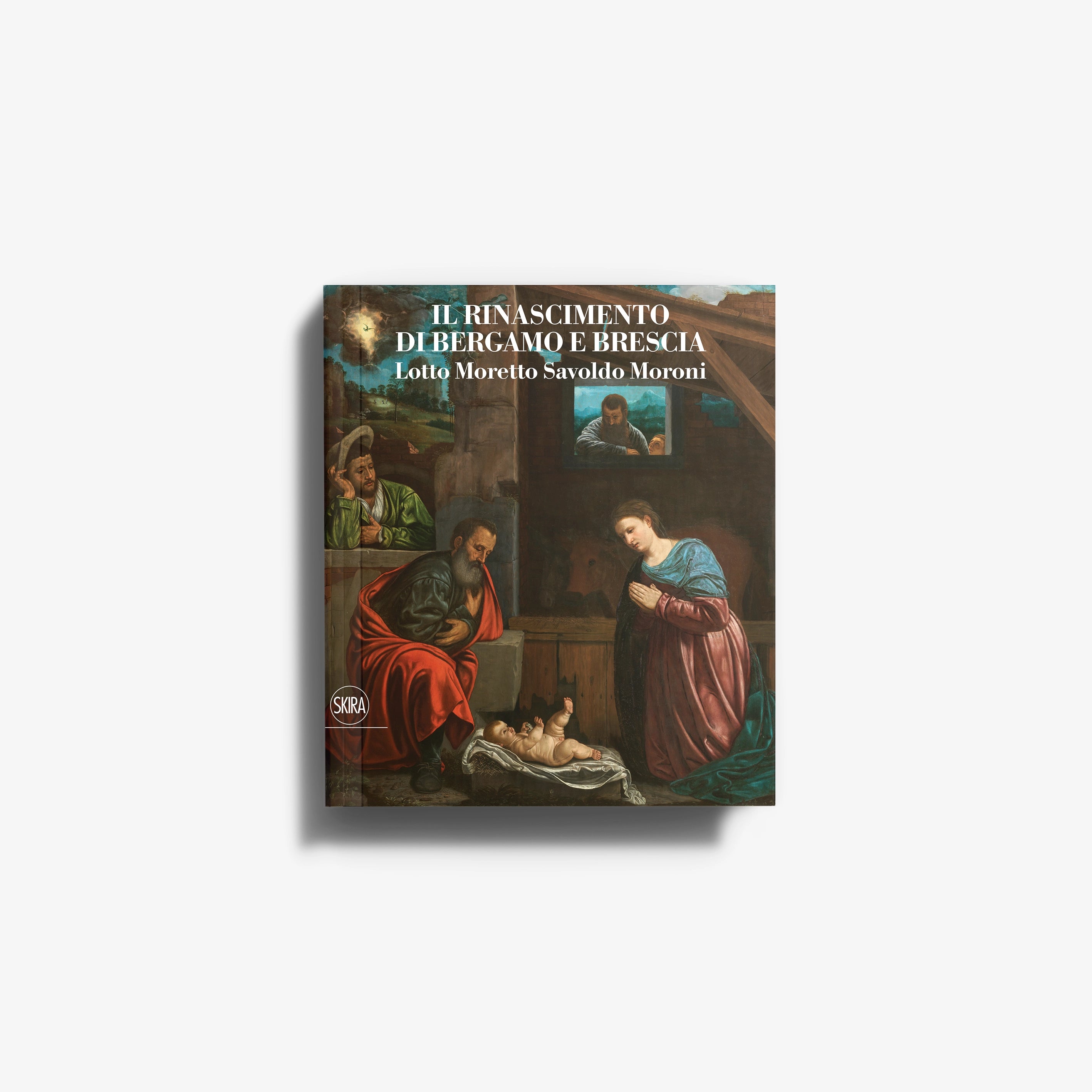 Art book cover in brown and teal with Skira Arte logo, featuring Renaissance painting and religious works