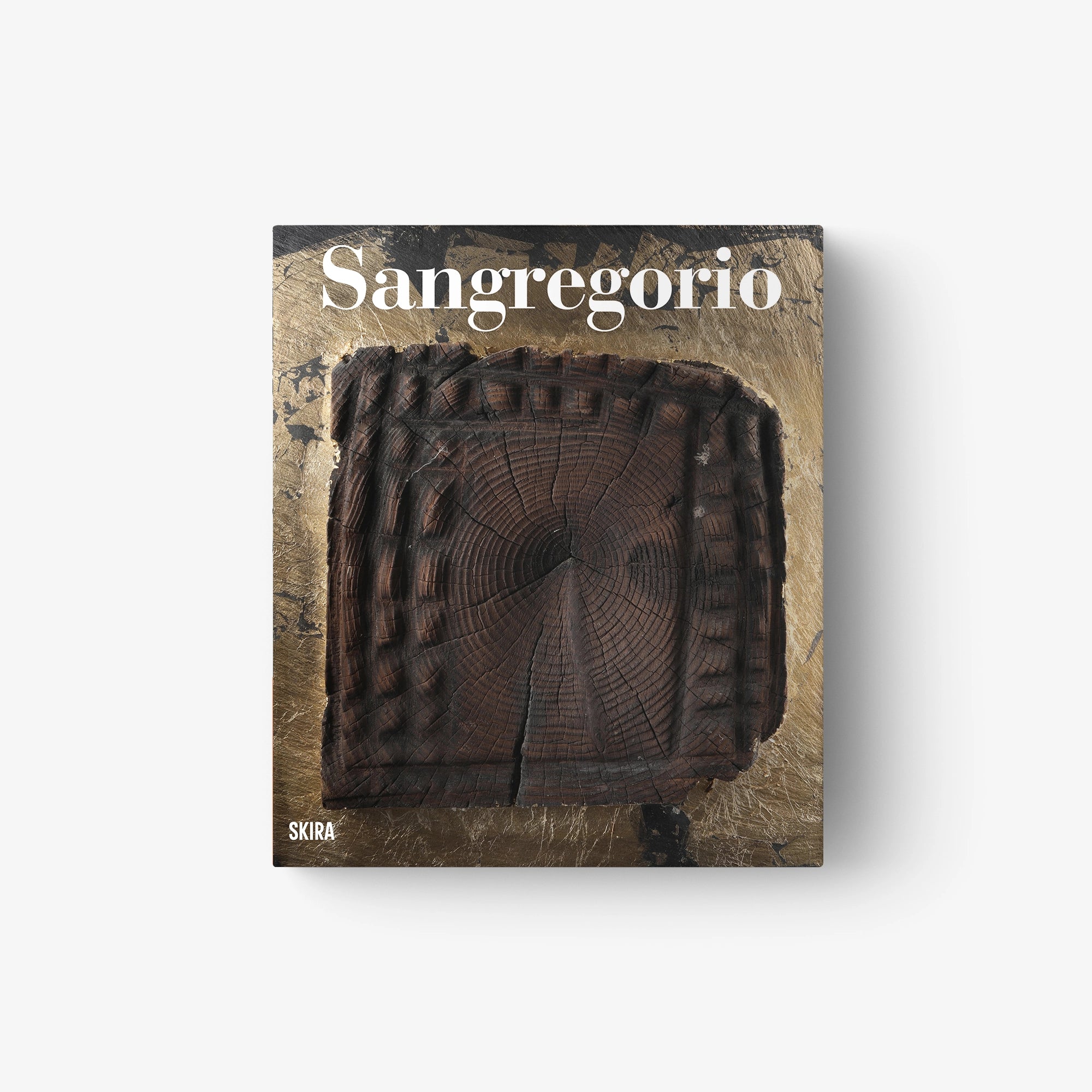 Sangregorio catalog book with dark abstract cover art and decorative title lettering