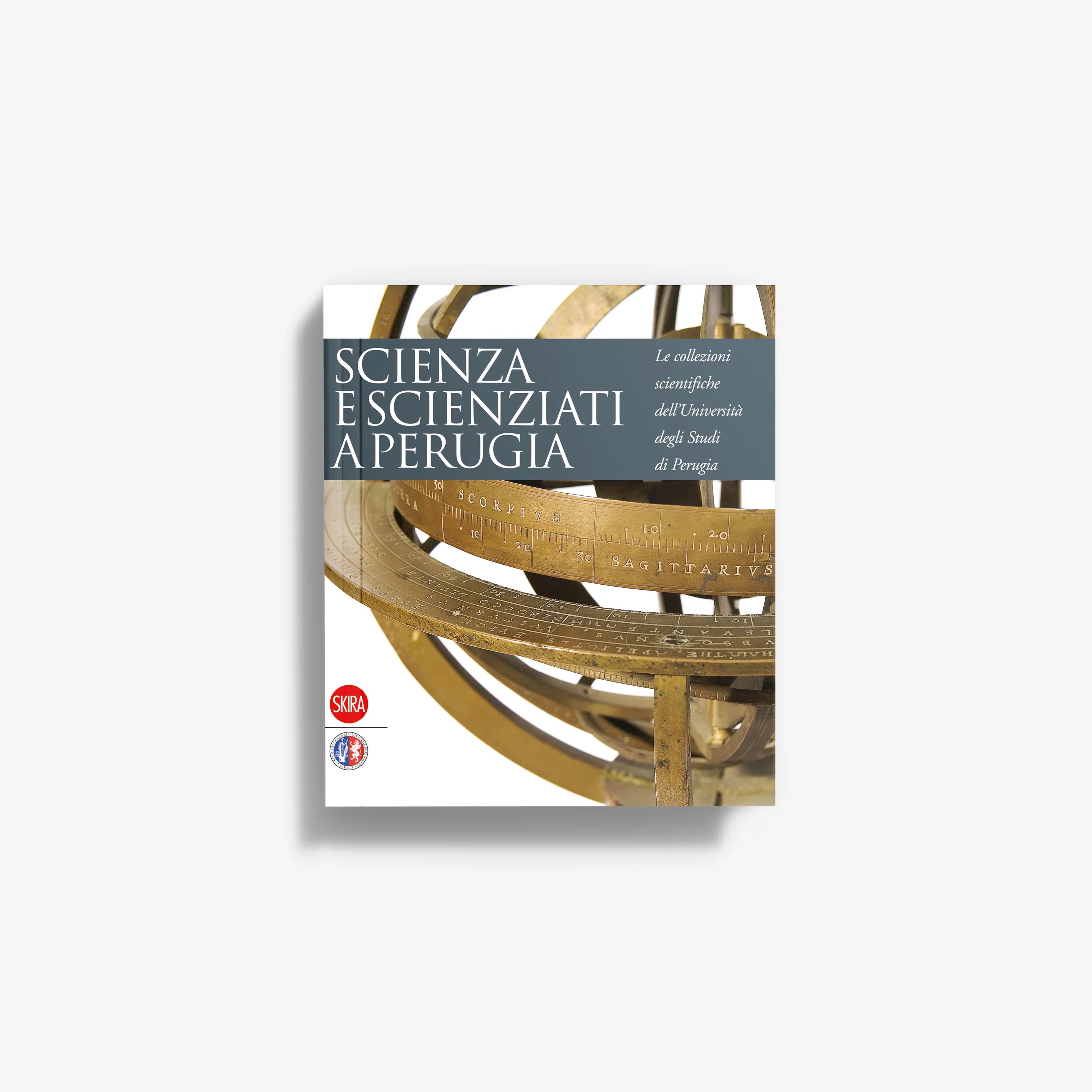 Science and Scientists in Perugia book cover with arched gold illustration and title text