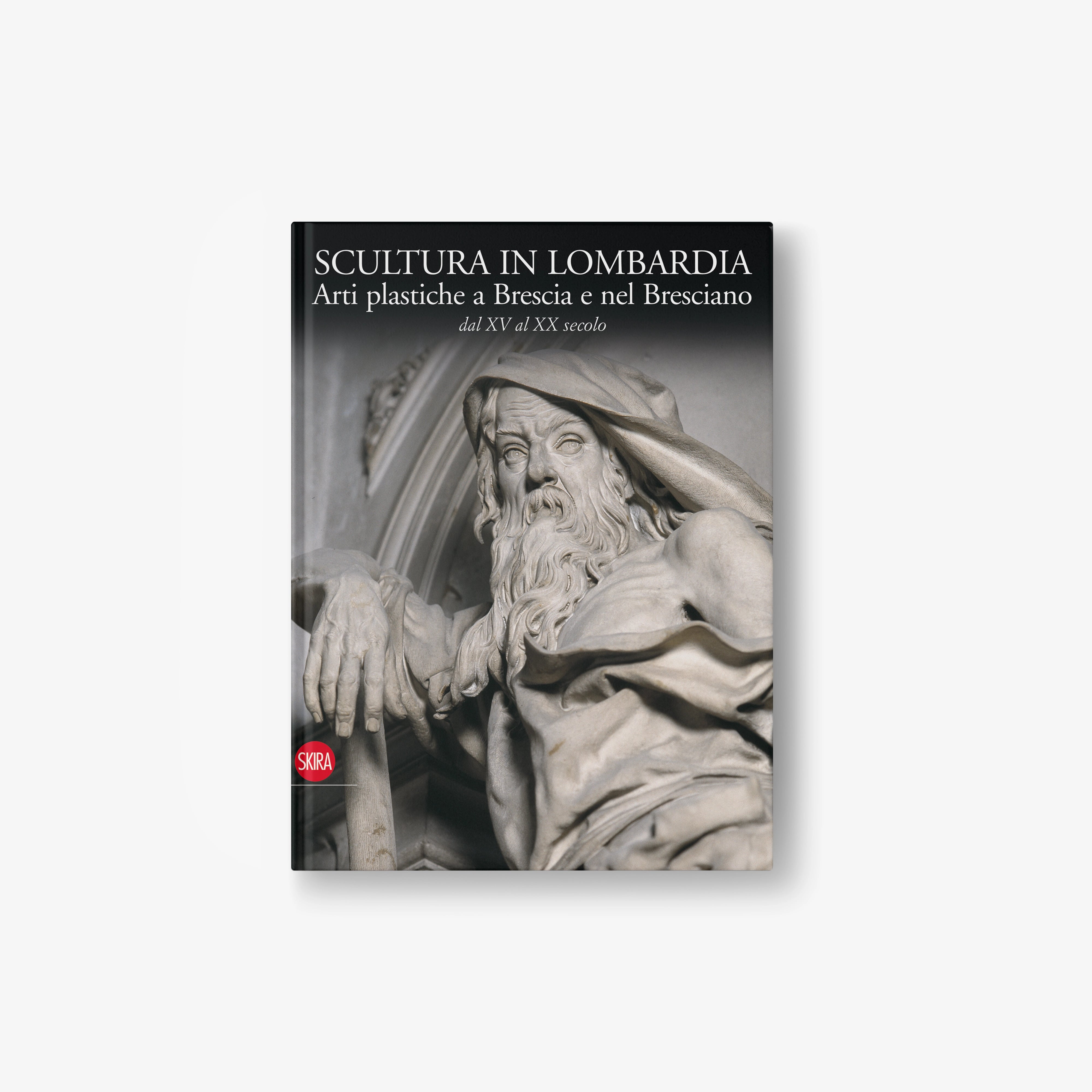 Sculpture in Lombardy art book with black-and-gray sculpture relief cover