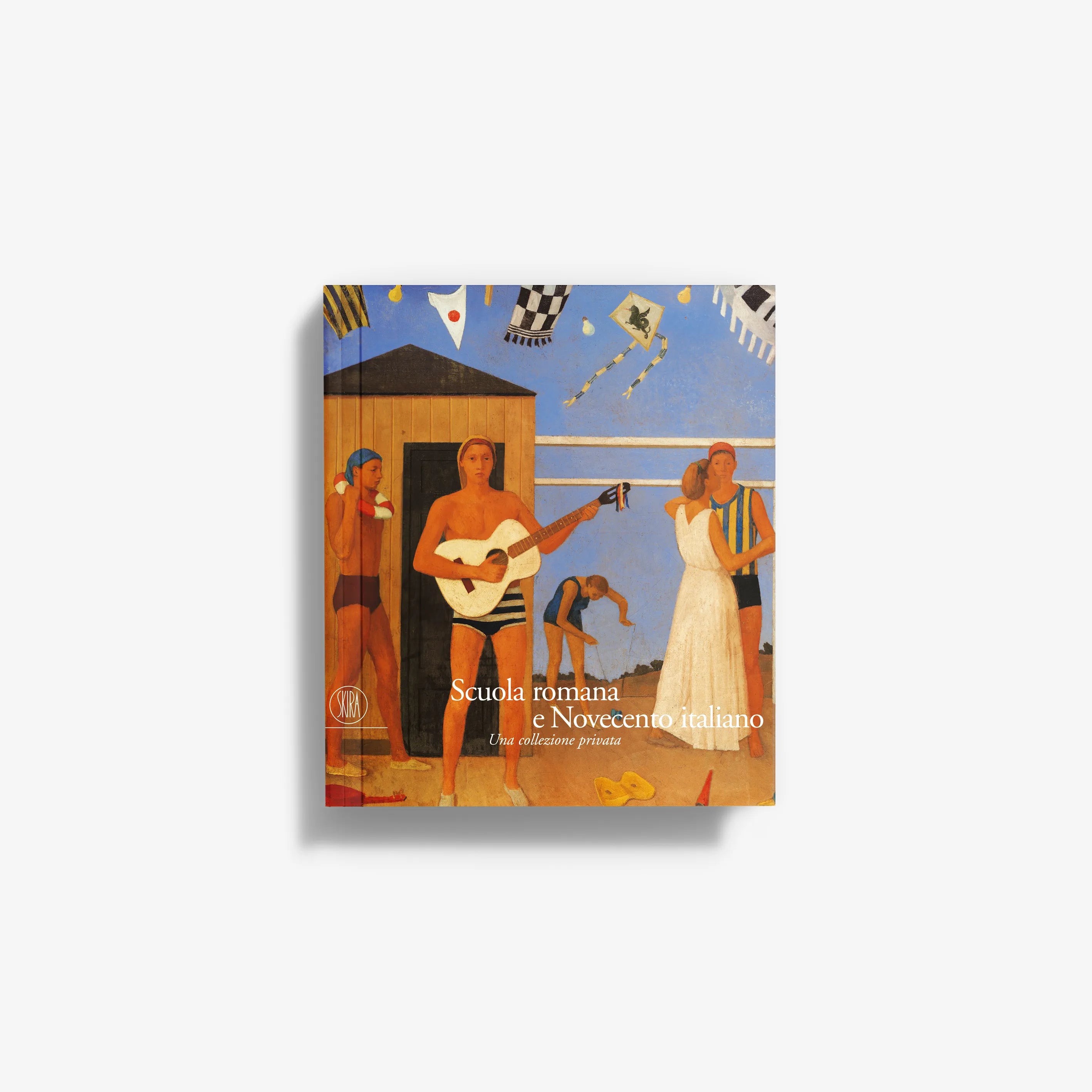 Illustrated art book cover with colorful figures and scenic background