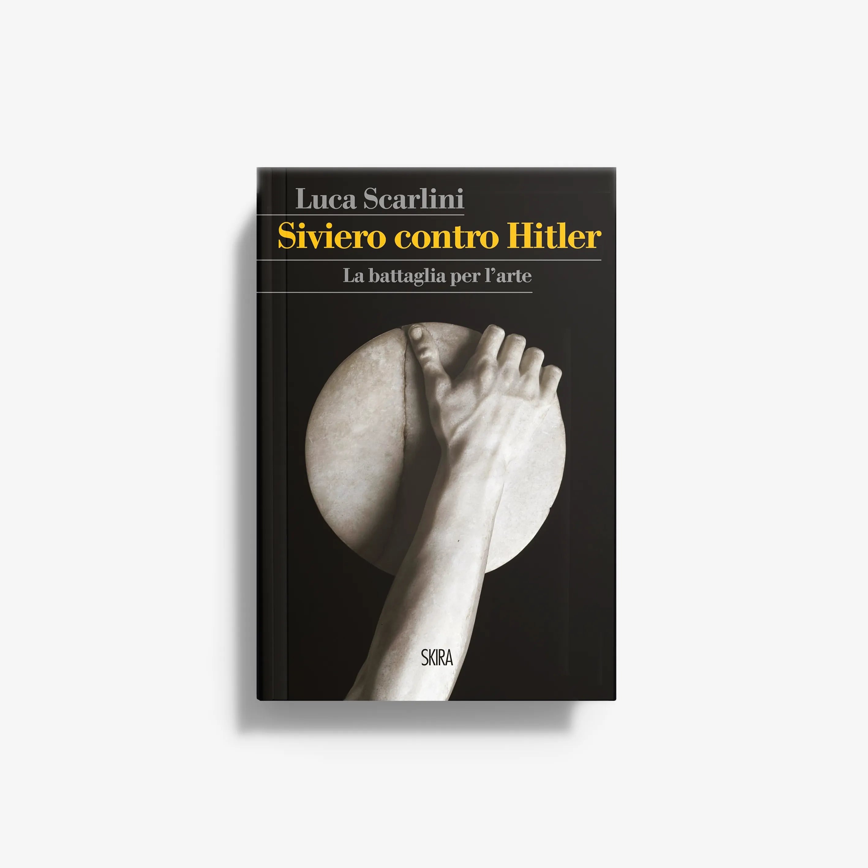 Paperback book, dark cover with large title and author name Luca Scarlini.