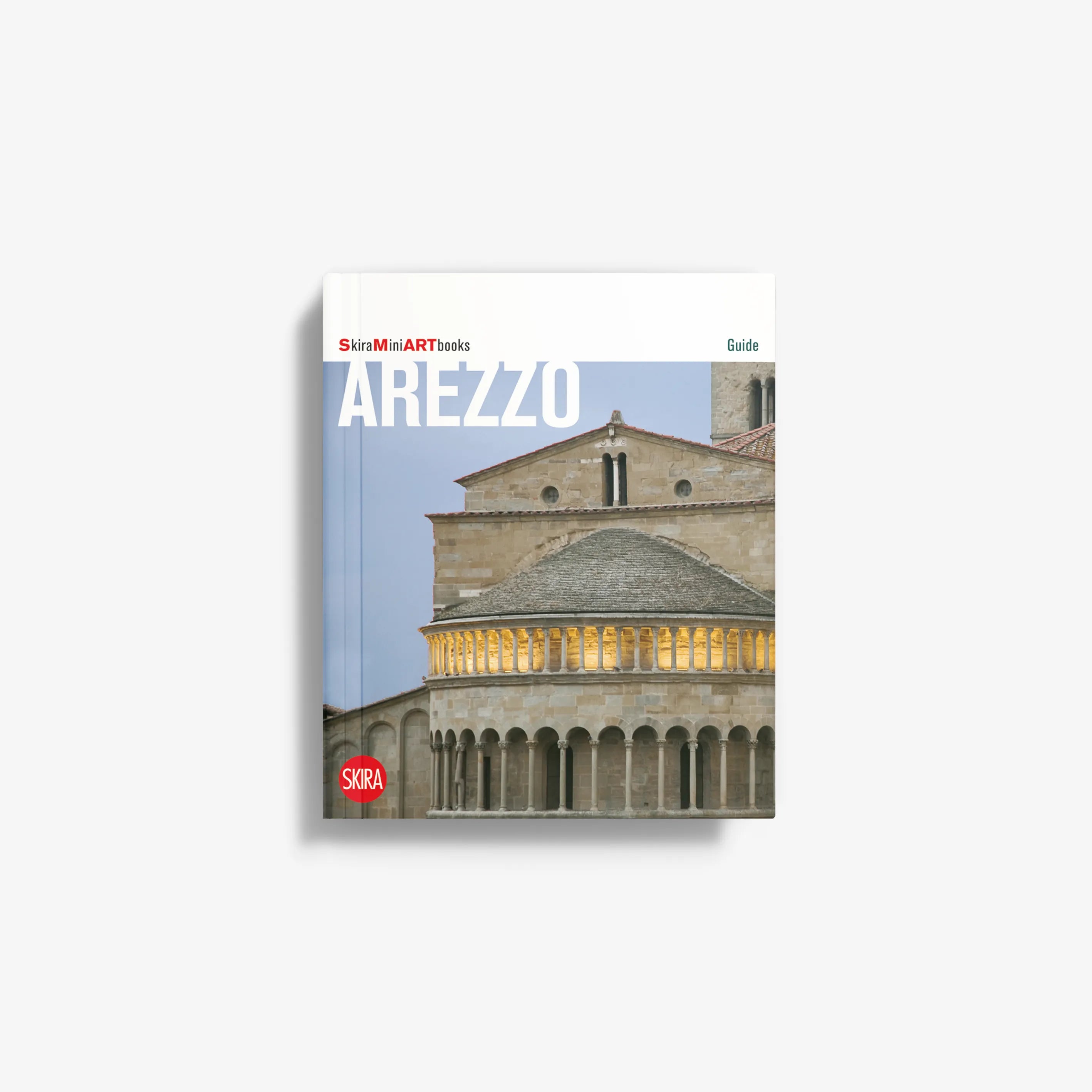 Arezzo guidebook with illustrated historic building on cover