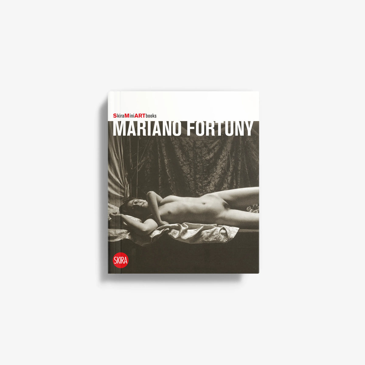 Fortuny book Italian edition, hardcover with hands photo and bold title on dark cover