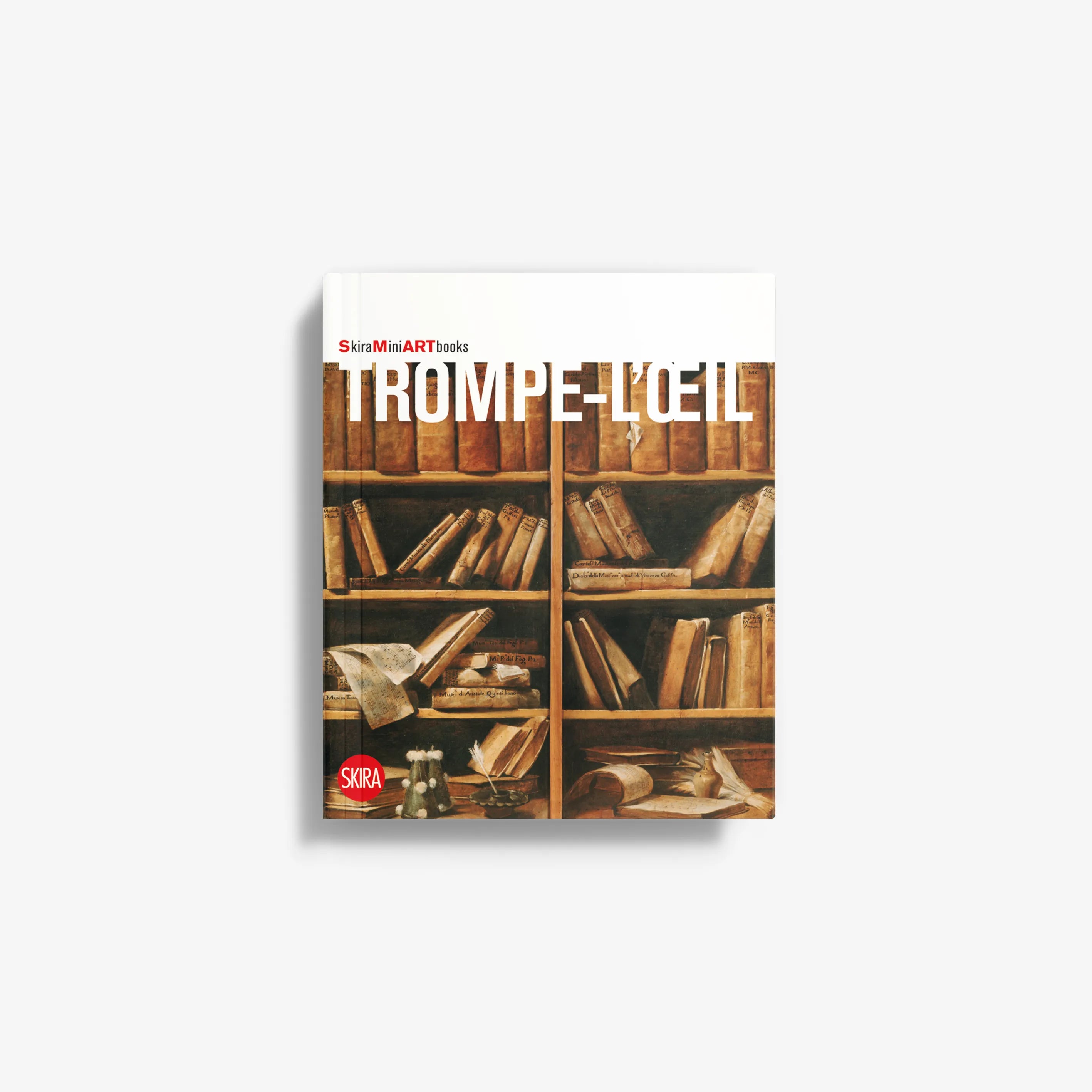 Book cover for Trompe-l'œil with illustrated bookshelves